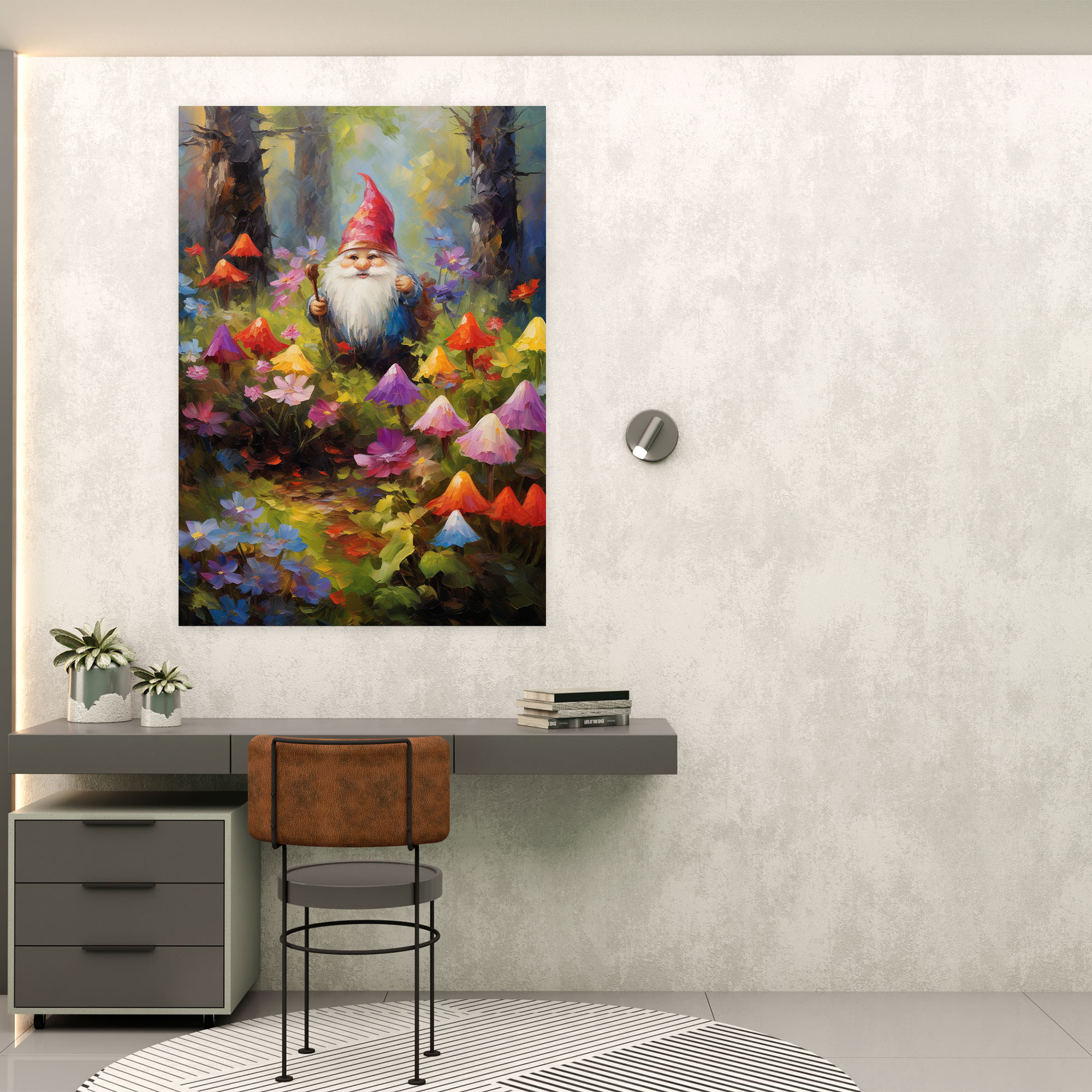 Gnome Canvas Print - Impressionist Oil Painting Wall Art - Gnome, Canvas Wall Art, Impressionist, Canvas Print