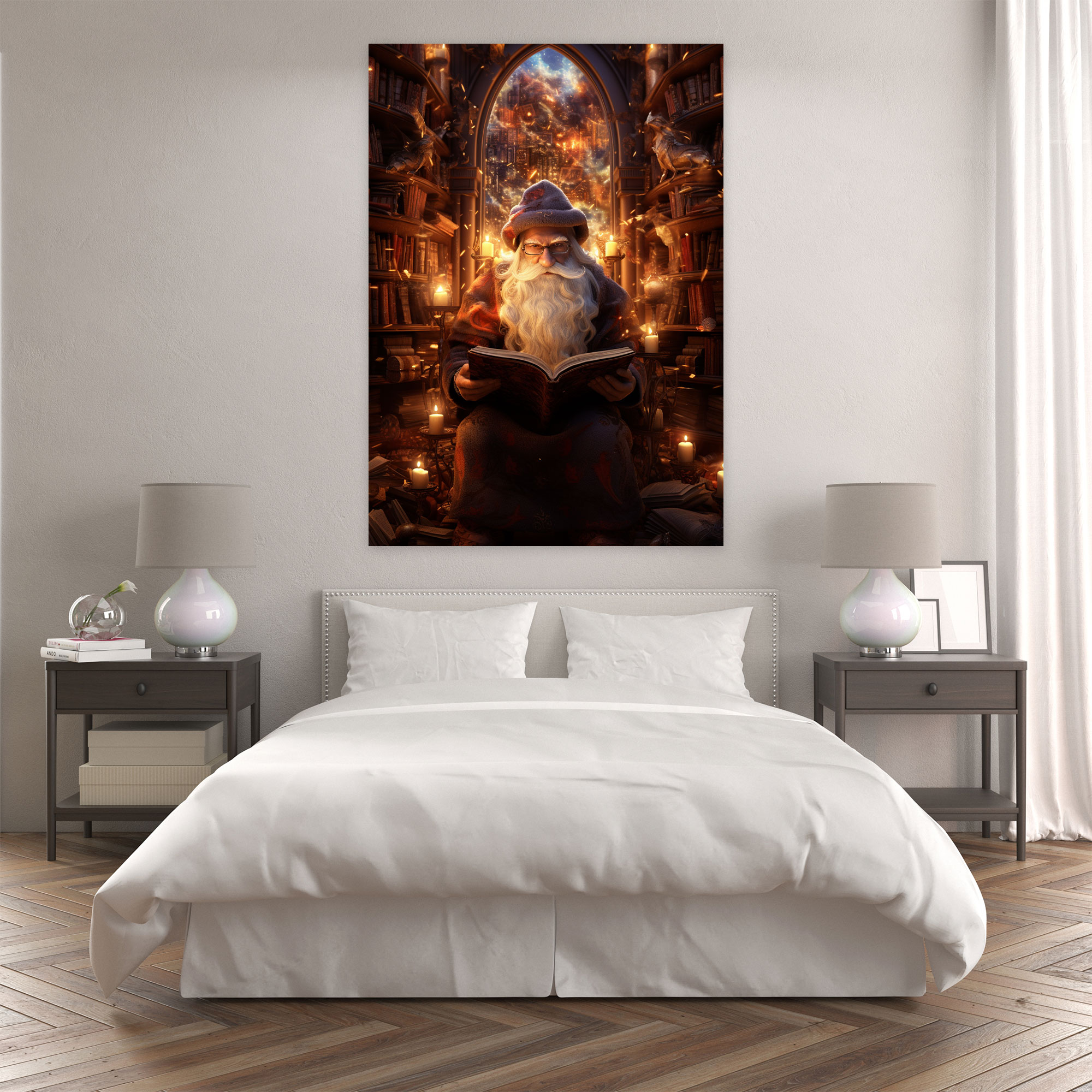 Gnome Canvas Print - Fantasy-Inspired Digital Wall Art - Gnome, Home Decoration, Gnome, Mystical Library