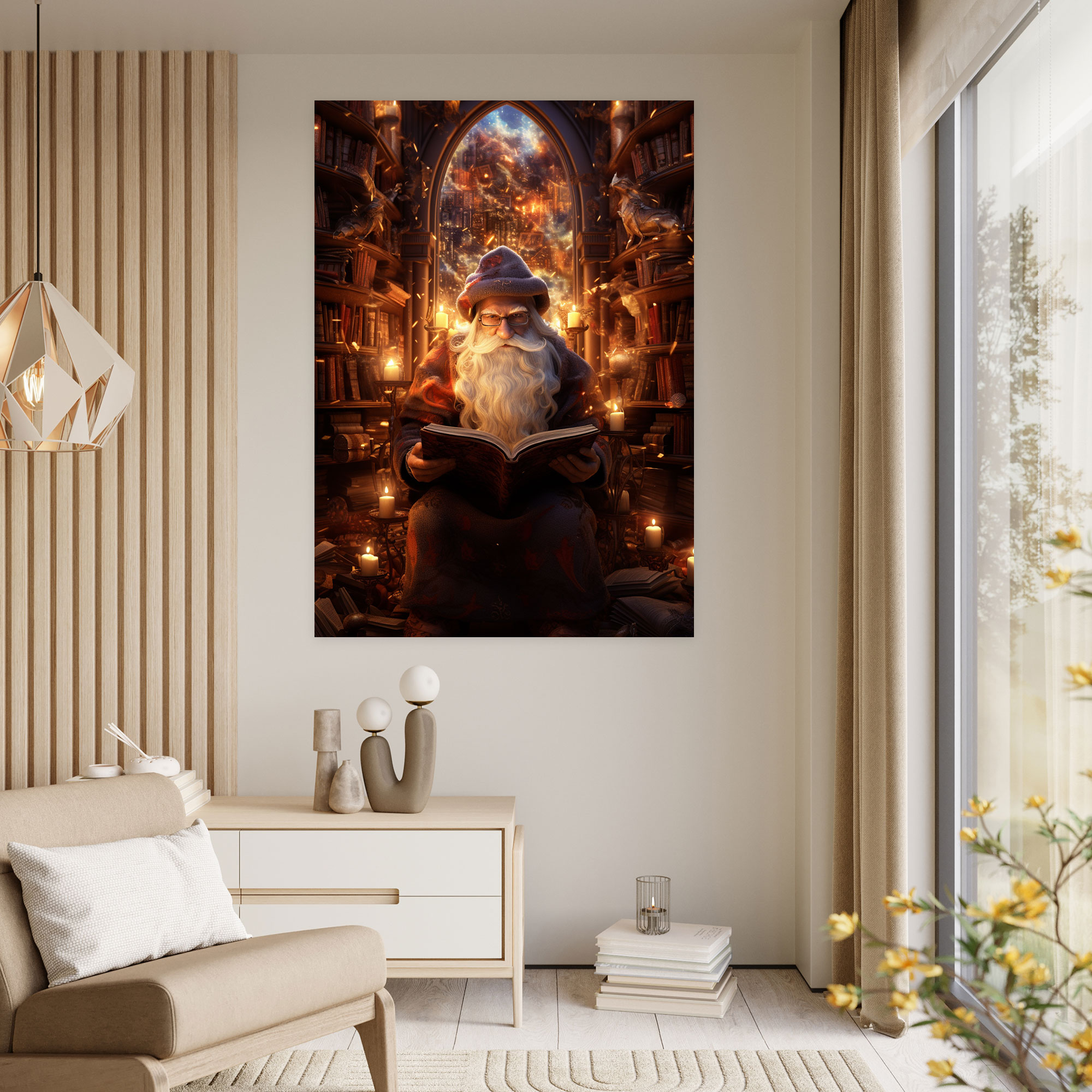 Gnome Canvas Print - Fantasy-Inspired Digital Wall Art - Gnome, Home Decoration, Gnome, Mystical Library