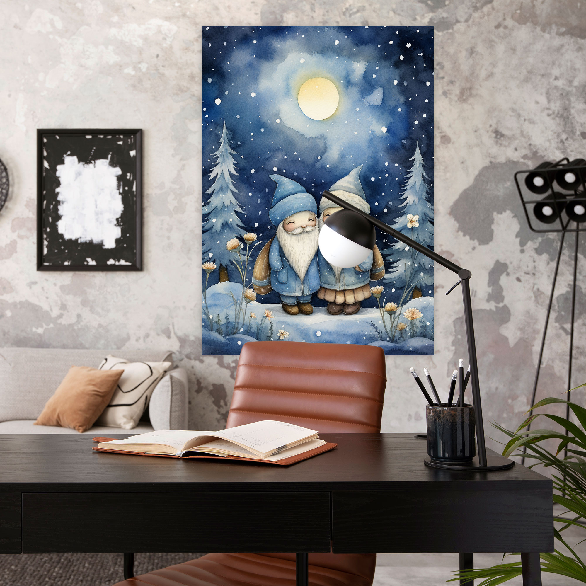Gnome Canvas Print - Romantic Watercolor Wall Art - Gnome, Watercolor Illustration, Canvas Print, Wall Decoration