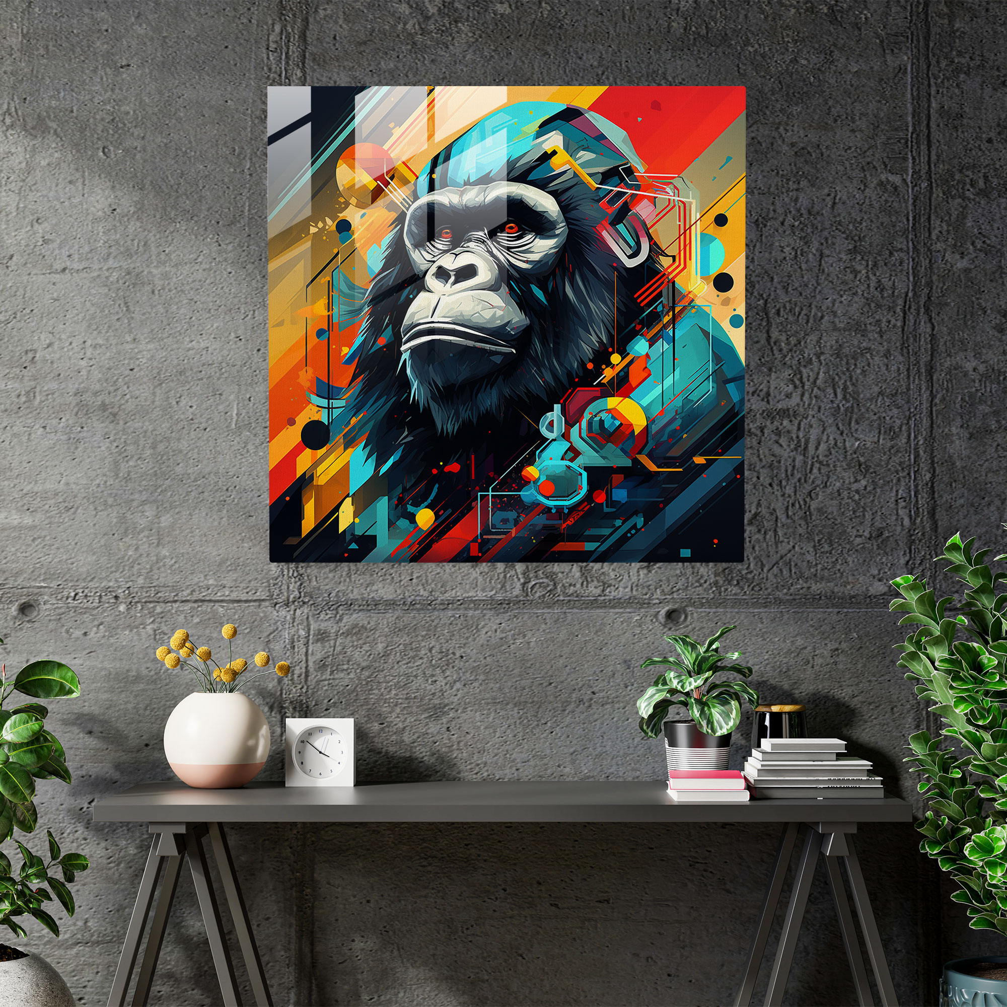 Gorilla Glass Print - Gorilla, Glass Art, Home Decoration, Futuristic