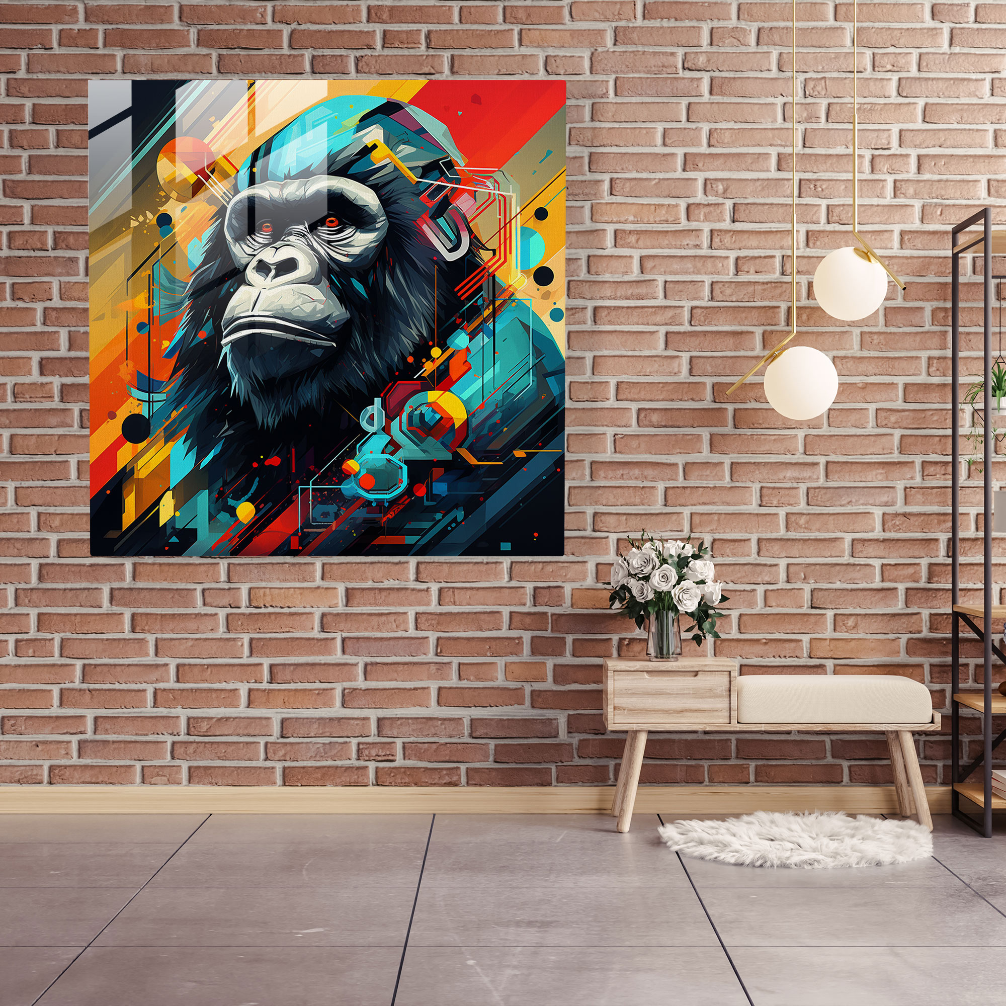 Gorilla Glass Print - Gorilla, Glass Art, Home Decoration, Futuristic