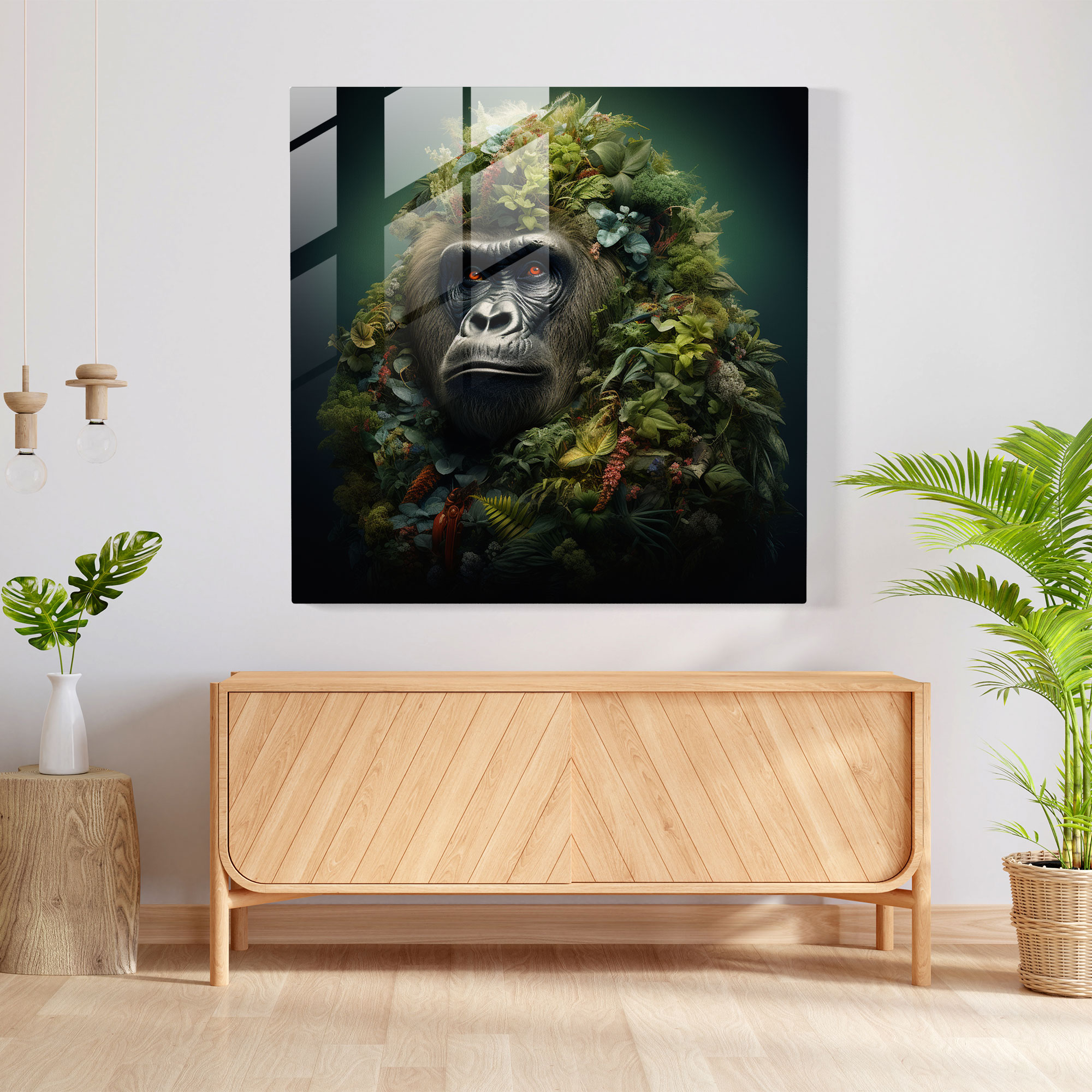Gorilla Home Decoration - Gorilla, Wall Decoration, Glass Wall Art, Home Decoration