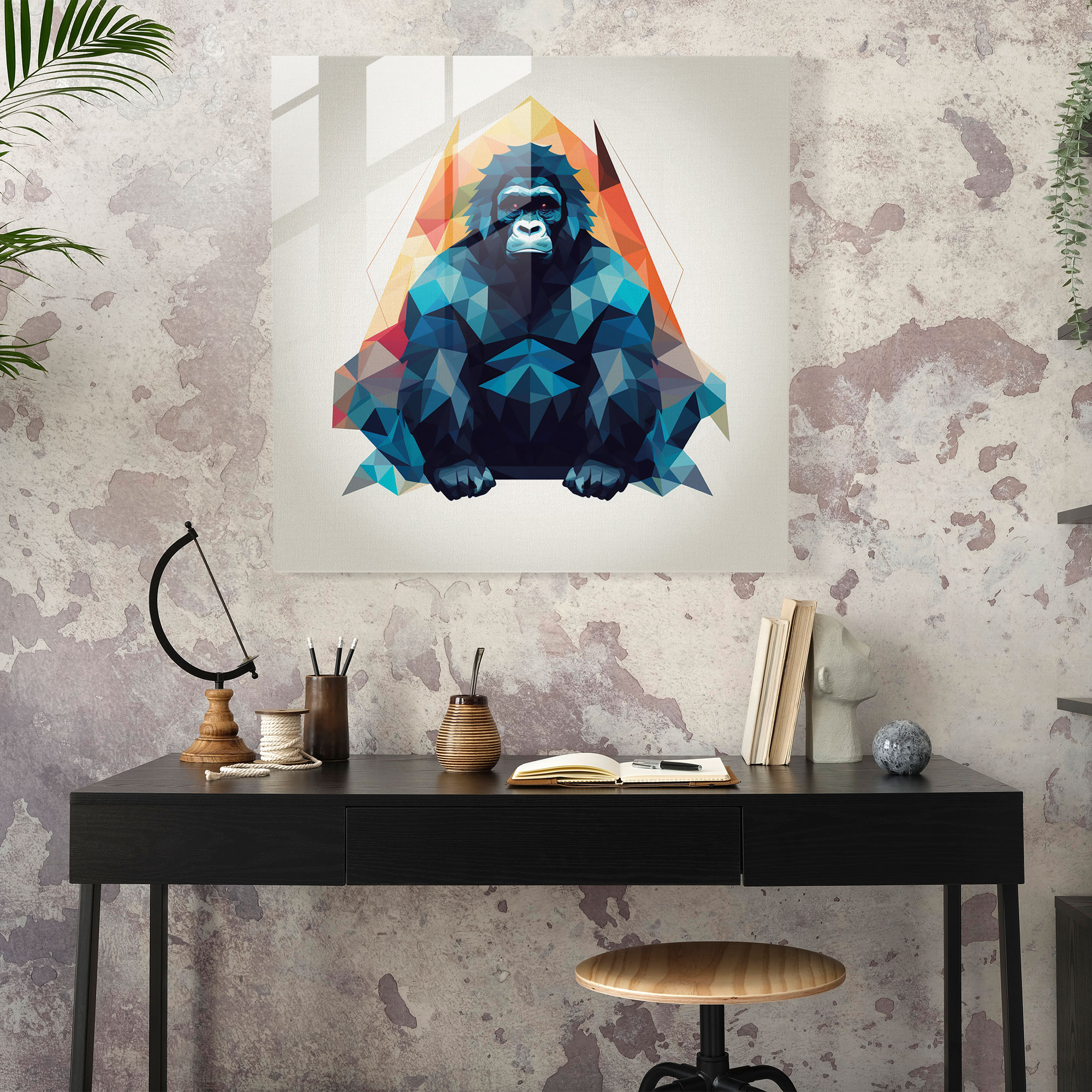 Gorilla Wall Decoration - Gorilla, Gorilla, Glass Wall Art, Modern Art