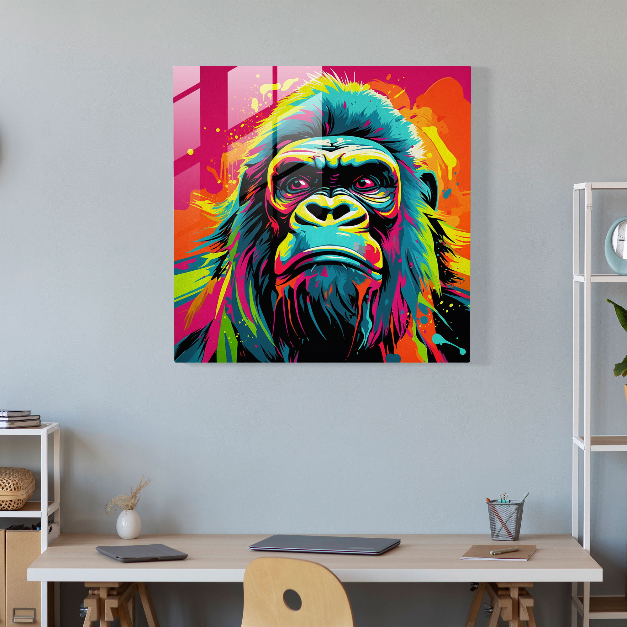 Gorilla Glass Art - Gorilla, Home Decoration, Wall Decoration, Glass Print
