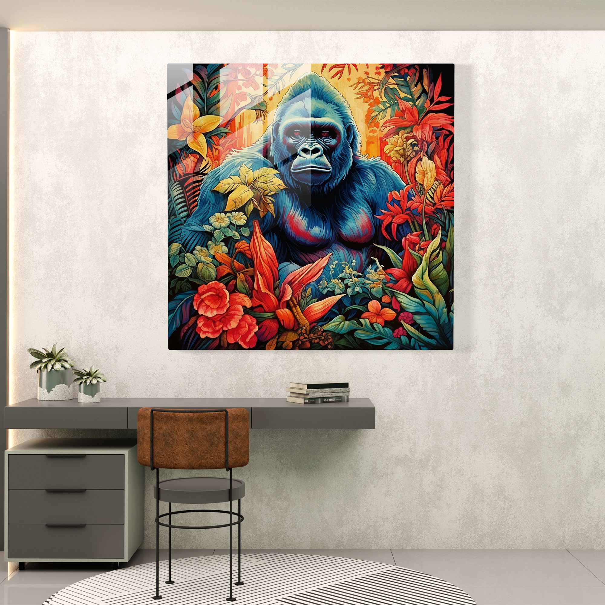 Gorilla Cam Tablo - Gorilla Cam Duvar Sanatı Cam Sanatı Ev Dekorasyonu