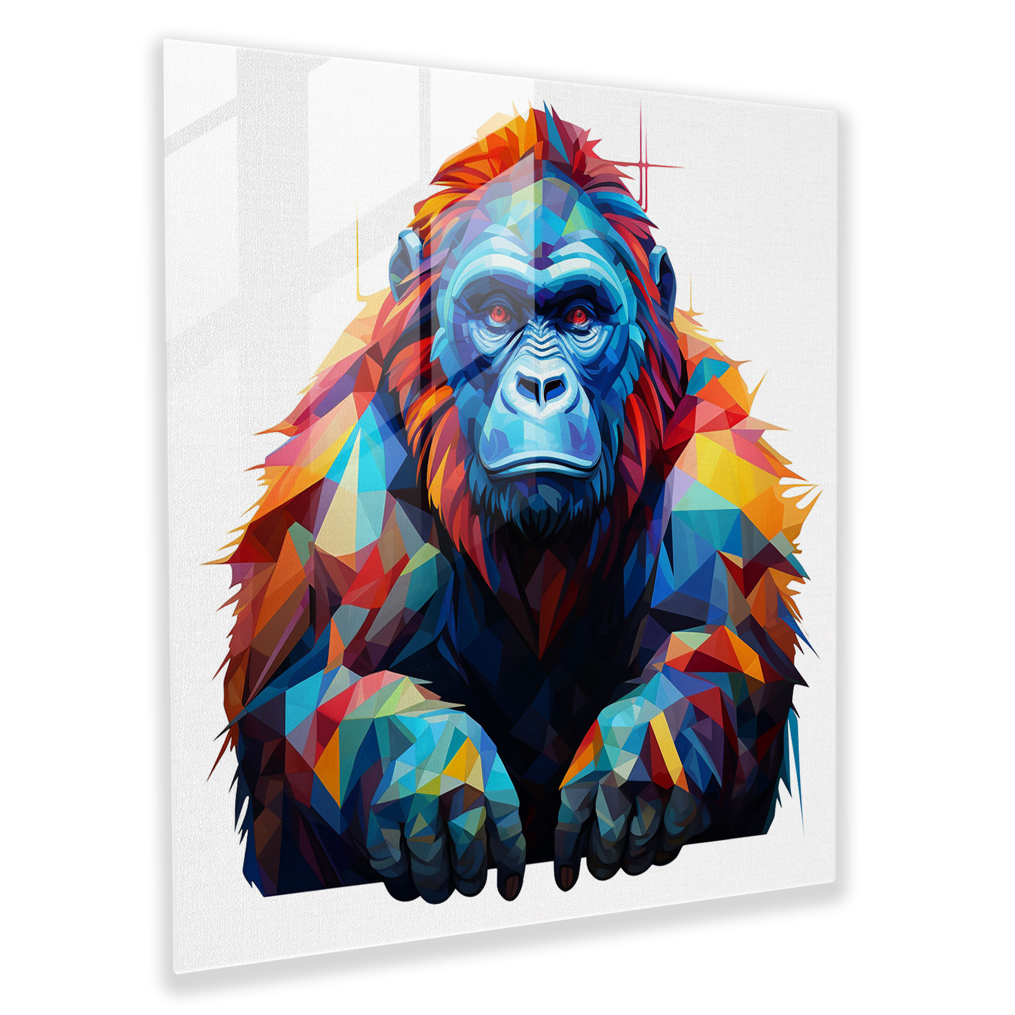 Gorilla Glass Print - Geometrik Sanat Eseri - Goril Cam Tablo Modern Sanat Ev Dekorasyonu