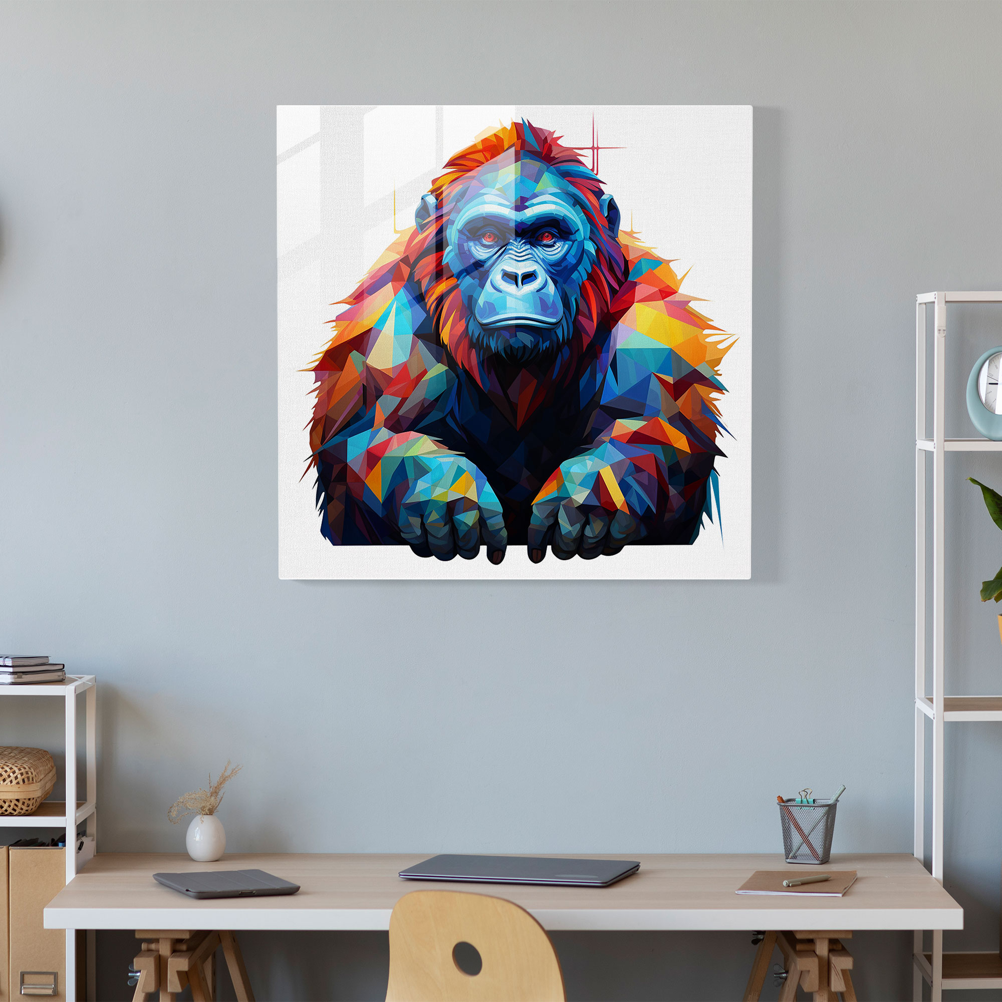 Gorilla Glass Print - Geometrik Sanat Eseri - Goril Cam Tablo Modern Sanat Ev Dekorasyonu