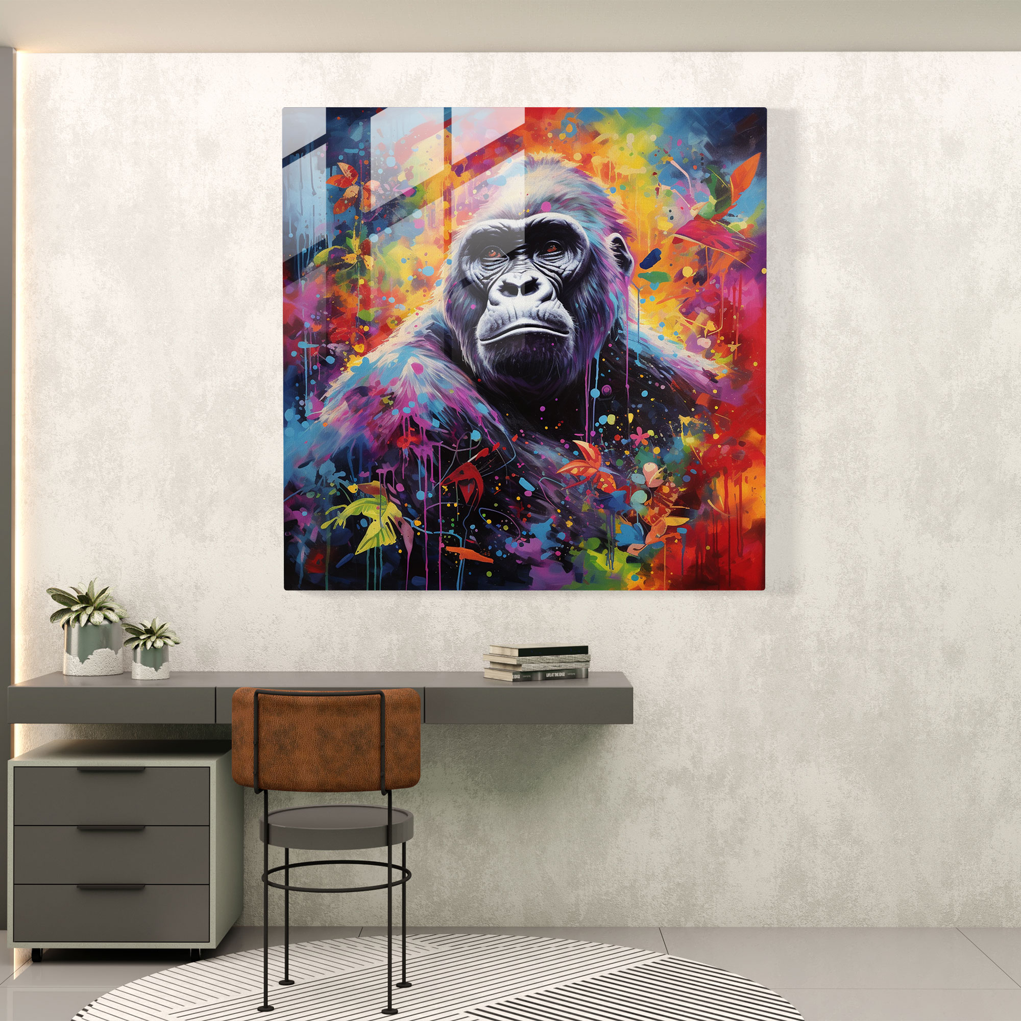 Gorilla Glass Print - Gorilla, Home Decoration, Gorilla, Surrealism