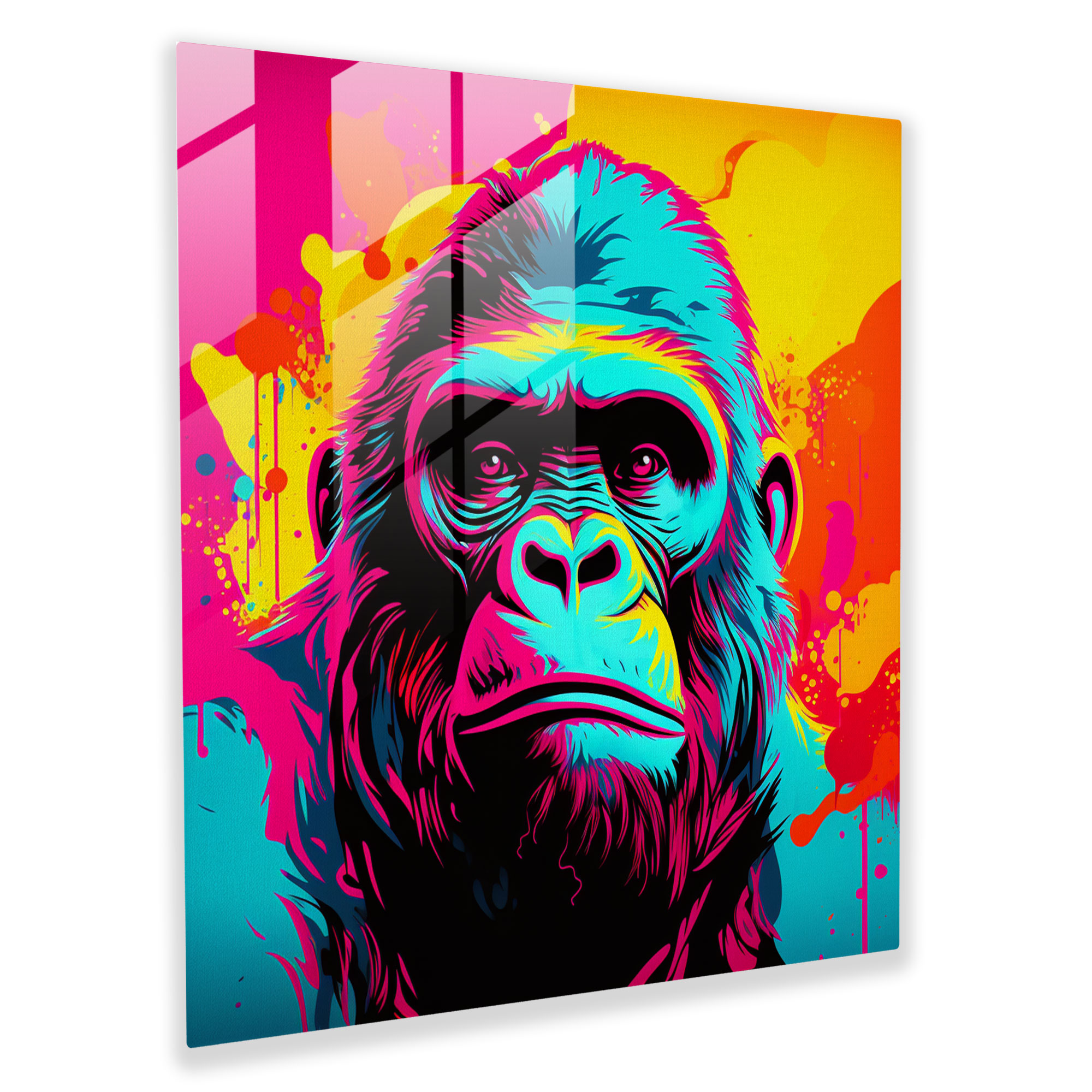 Pop Art Gorilla Cam Tablo - Ev Dekorasyonu Goril Cam Duvar Sanatı