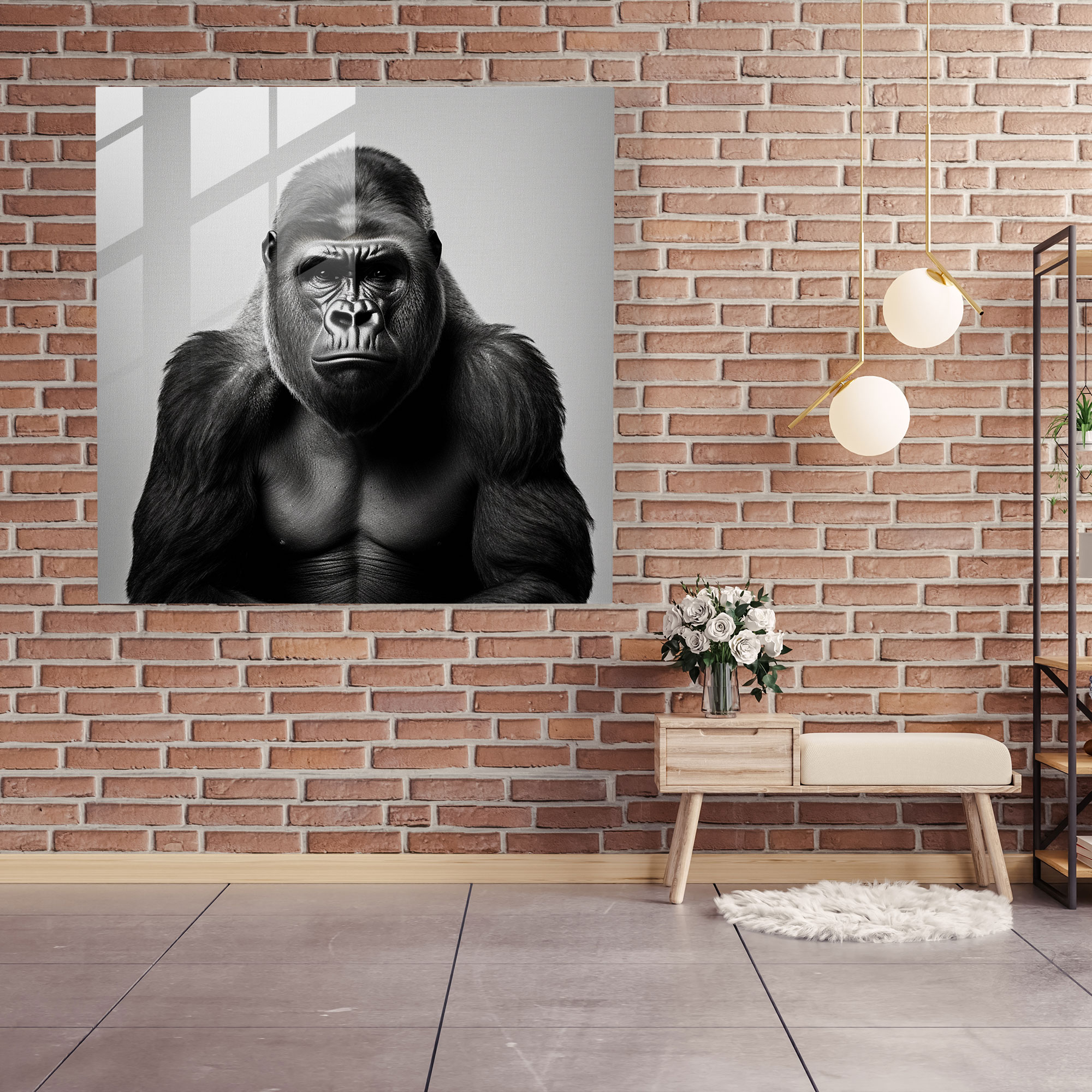 Minimalist Gorilla Glass Tablosu - Modern Sanat Kanvas Tablo