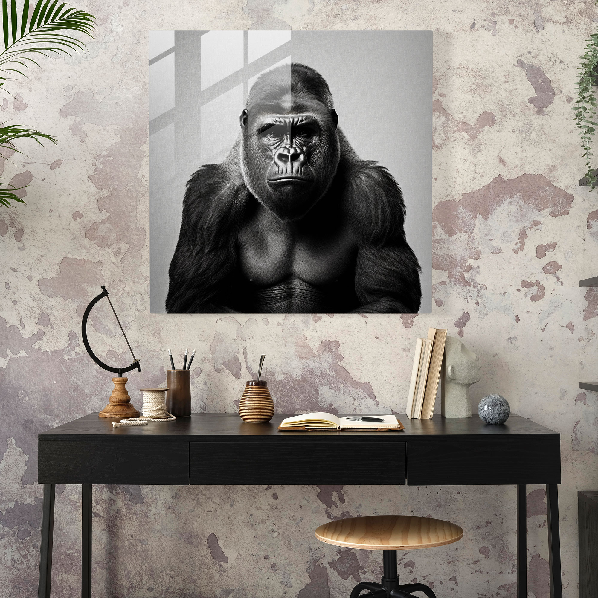 Minimalist Gorilla Glass Tablosu - Modern Sanat Kanvas Tablo
