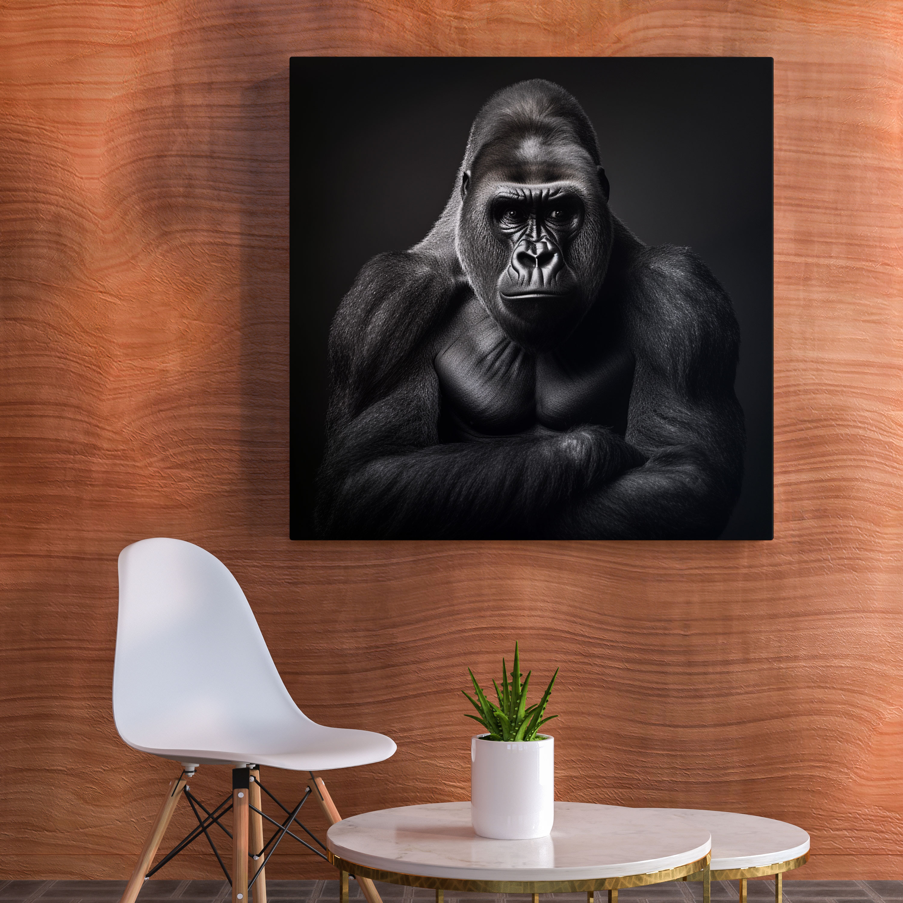 Gorilla Canvas Print - Gorilla, Standing Tall, Minimalist, Canvas