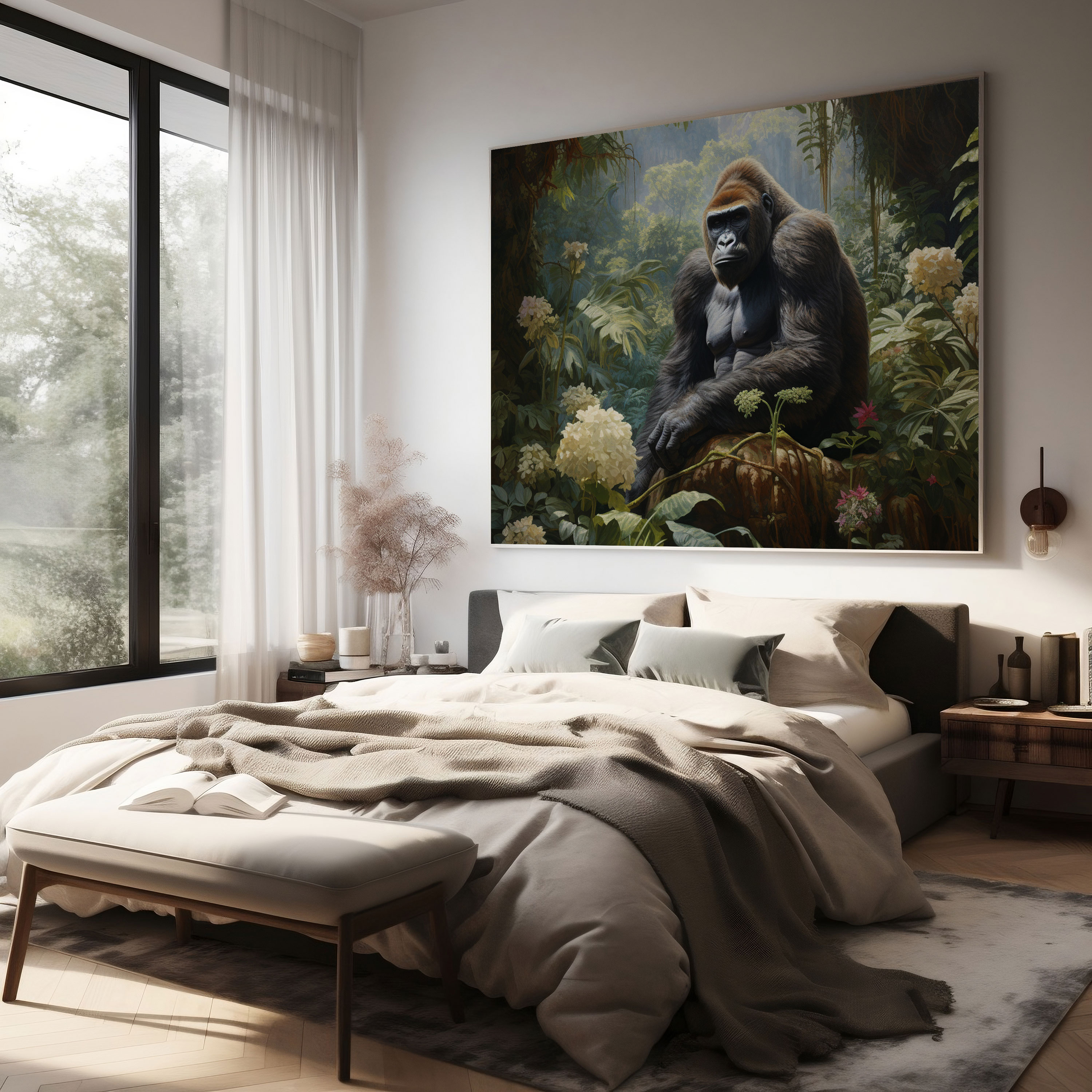 Gorilla Canvas Print - Majestic Wildlife Wall Art - Gorilla, Nature, Wall Decoration, Wall Art