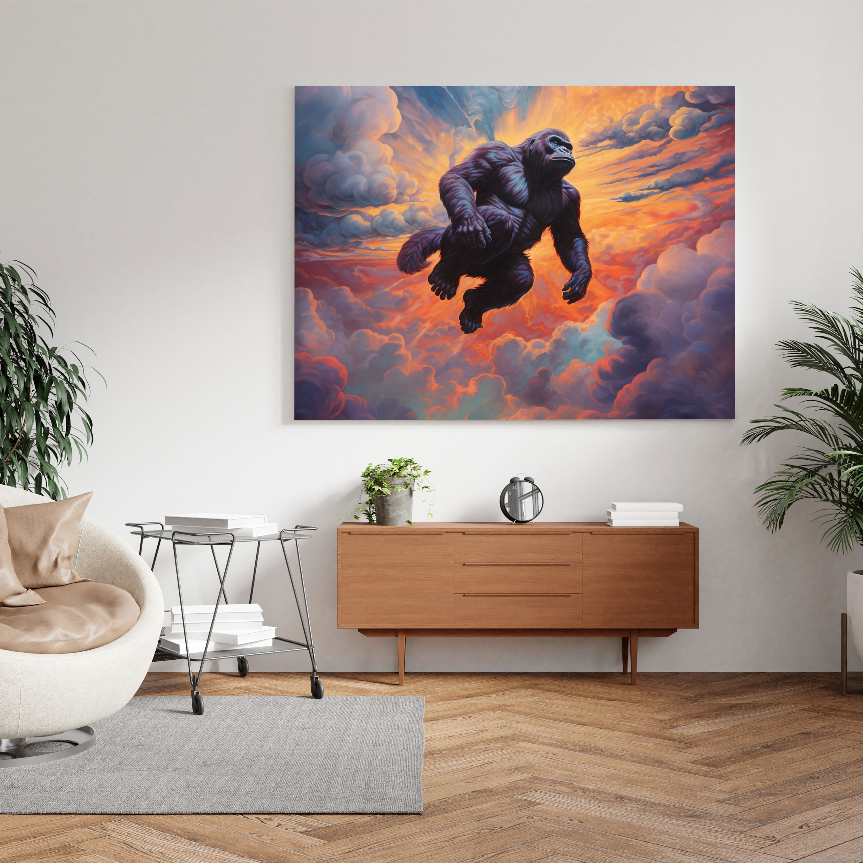 Gorilla Wall Art - Surrealistic Sky Canvas Print - Gorilla, Surrealistic, Wall Decoration, Canvas