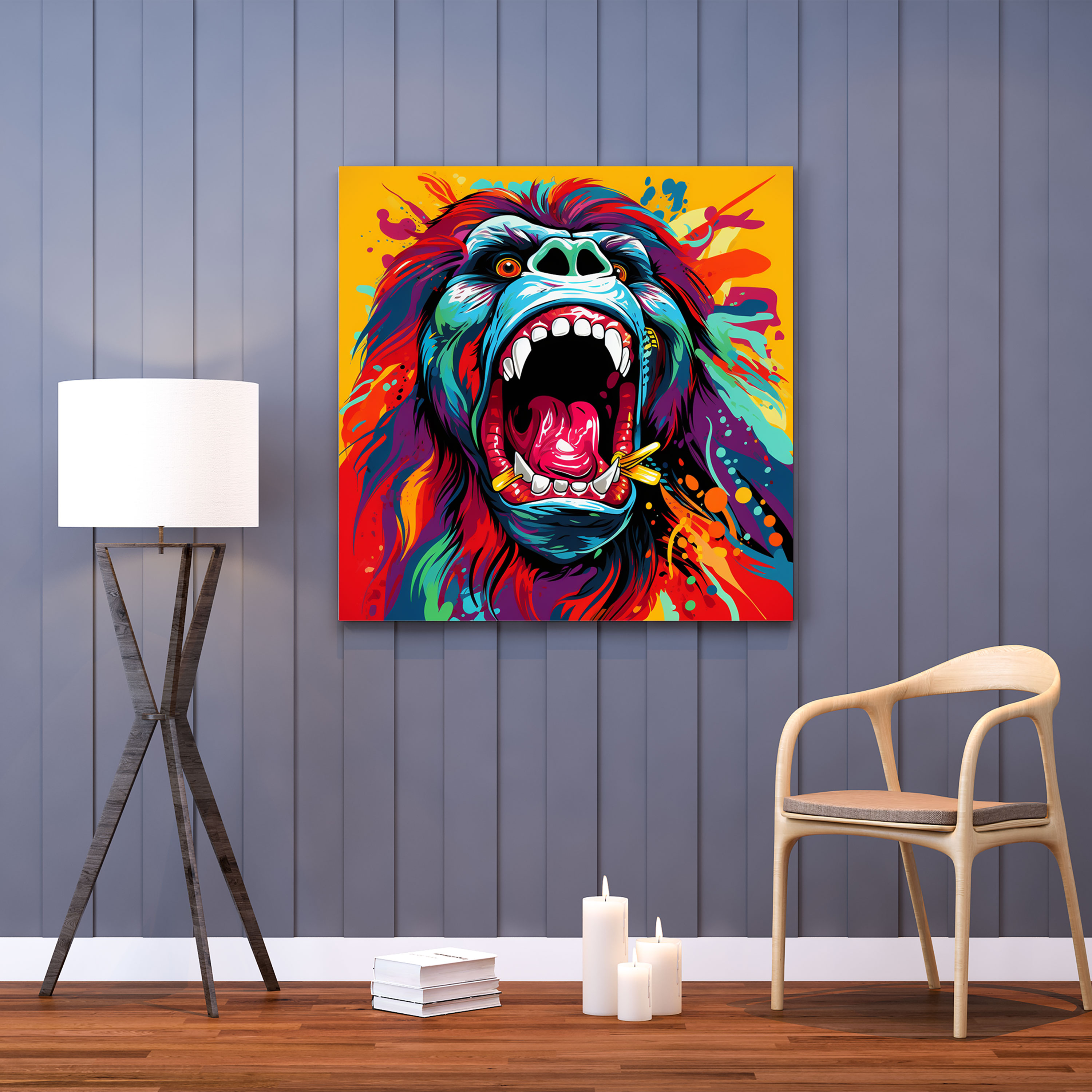 Gorilla Canvas Print - Gorilla, Vibrant Colors, Canvas Print, Gorilla