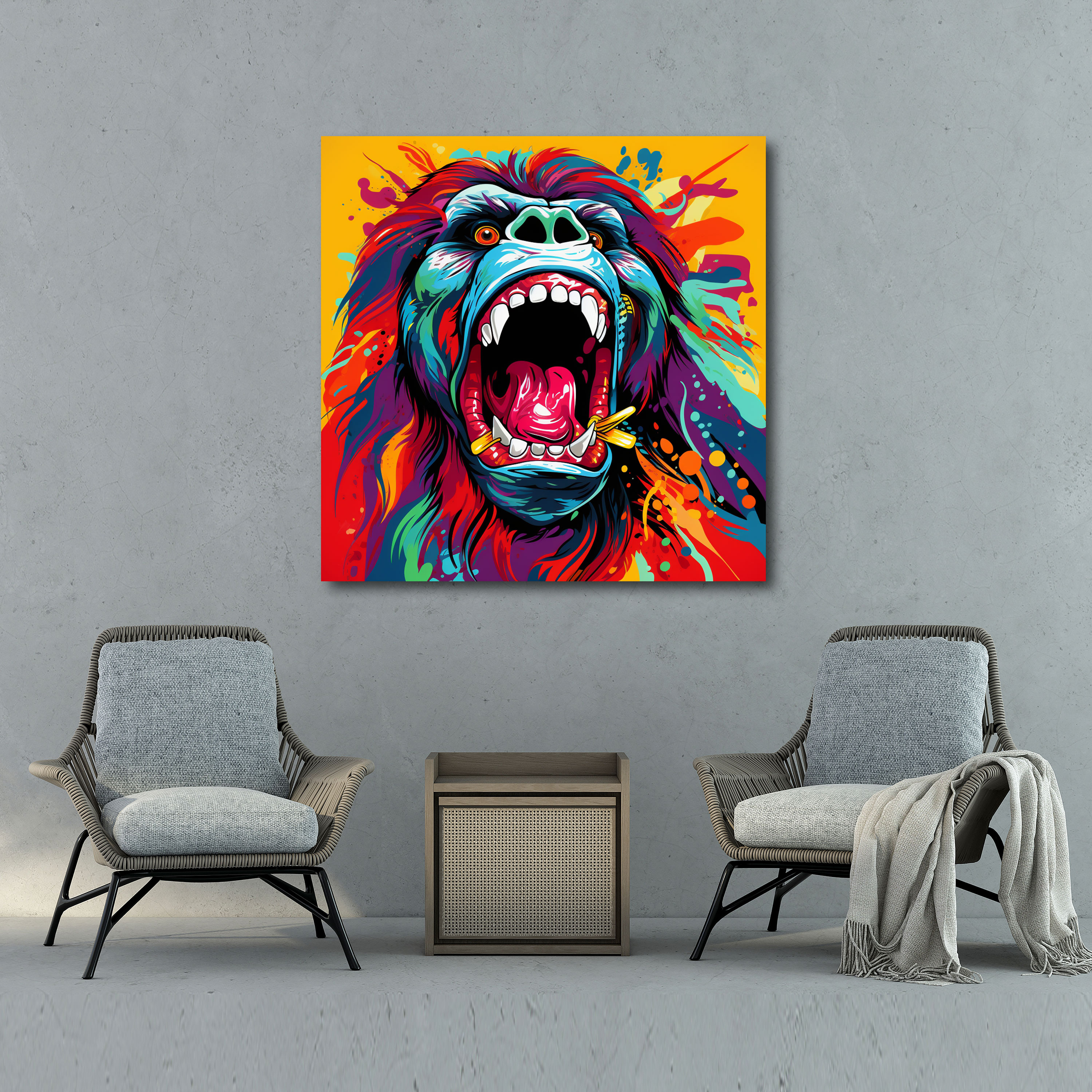 Gorilla Canvas Print - Gorilla, Vibrant Colors, Canvas Print, Gorilla