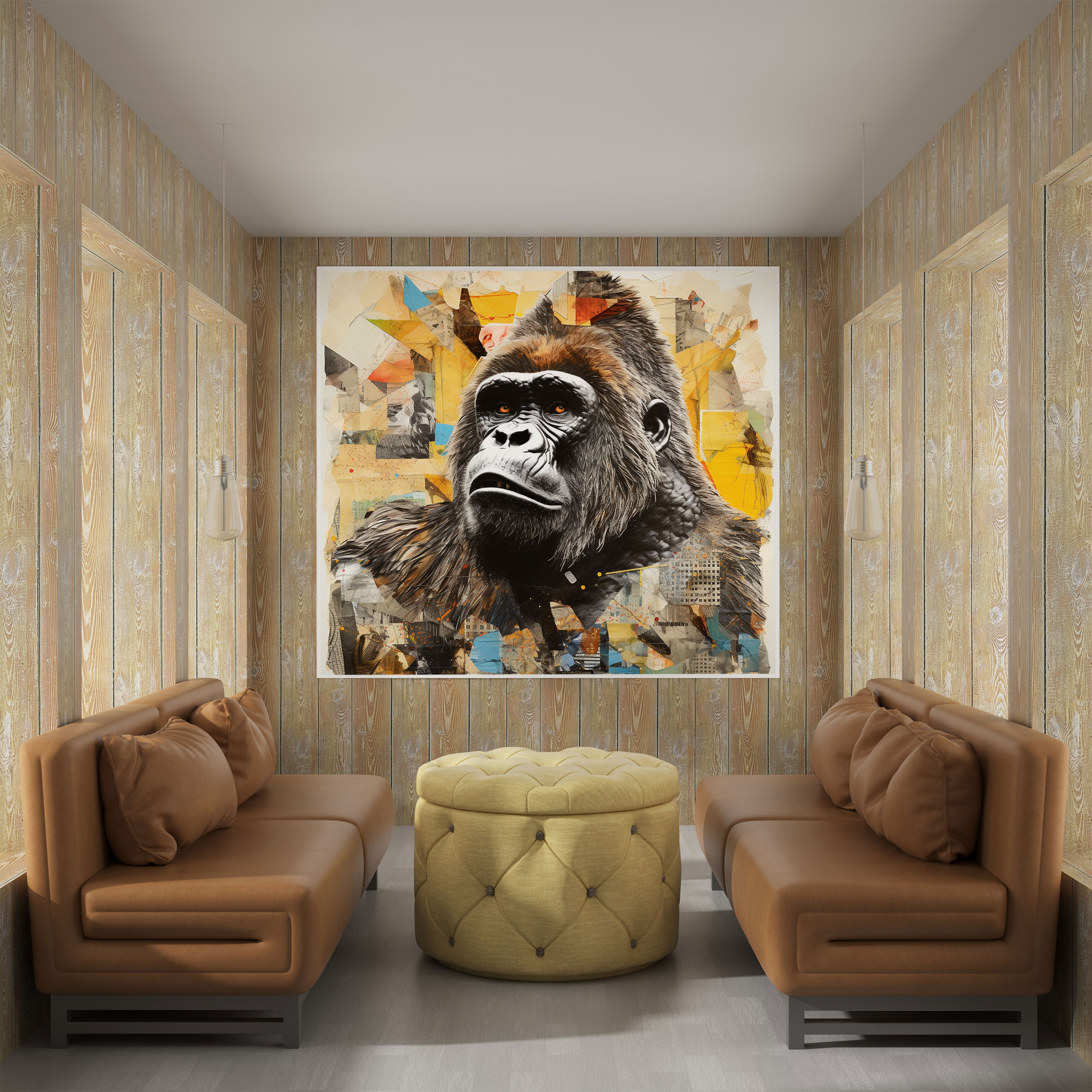 Gorilla Canvas Print - Collage Artwork - Gorilla, Canvas, Canvas Print, Canvas Wall Art