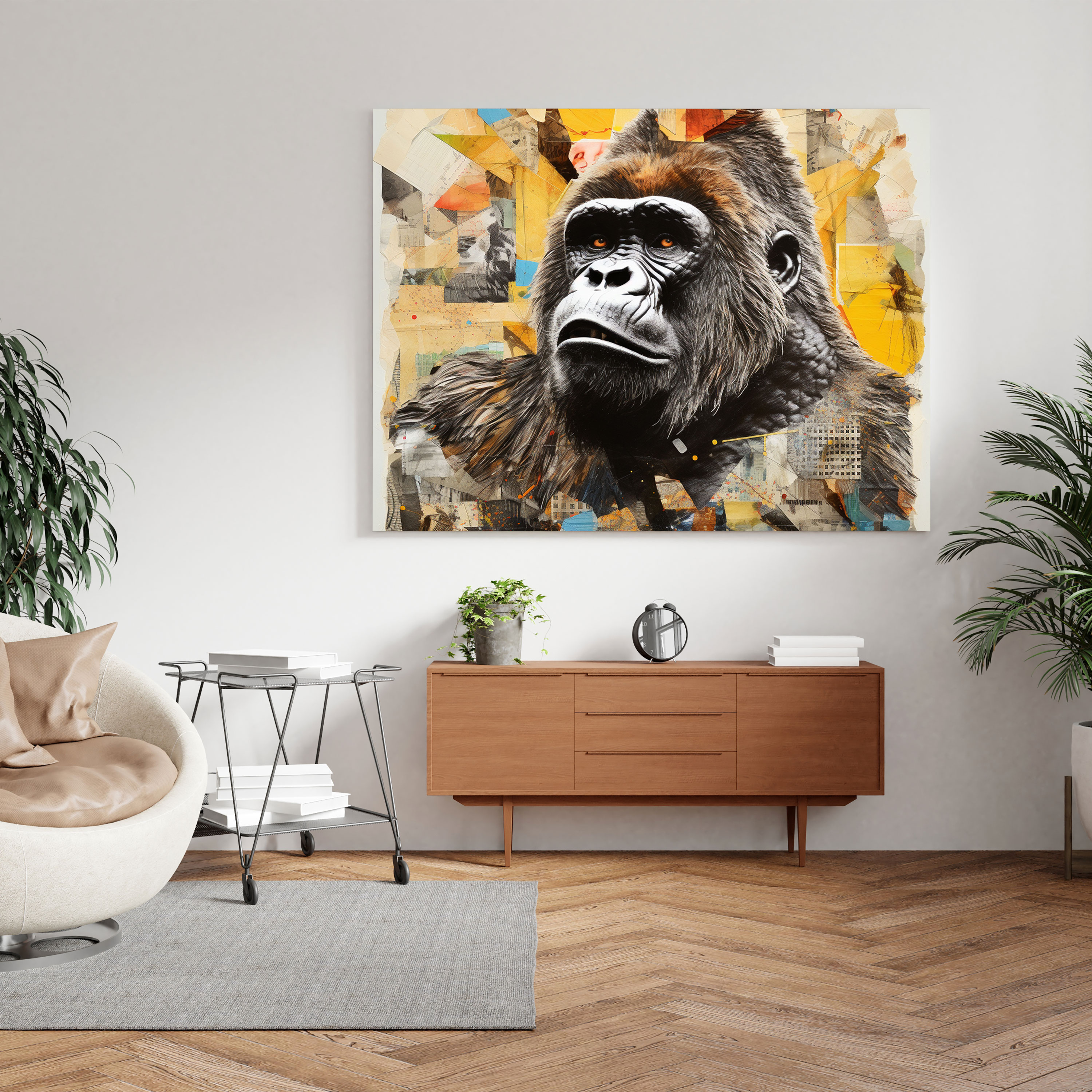 Gorilla Canvas Print - Collage Artwork - Gorilla, Canvas, Canvas Print, Canvas Wall Art