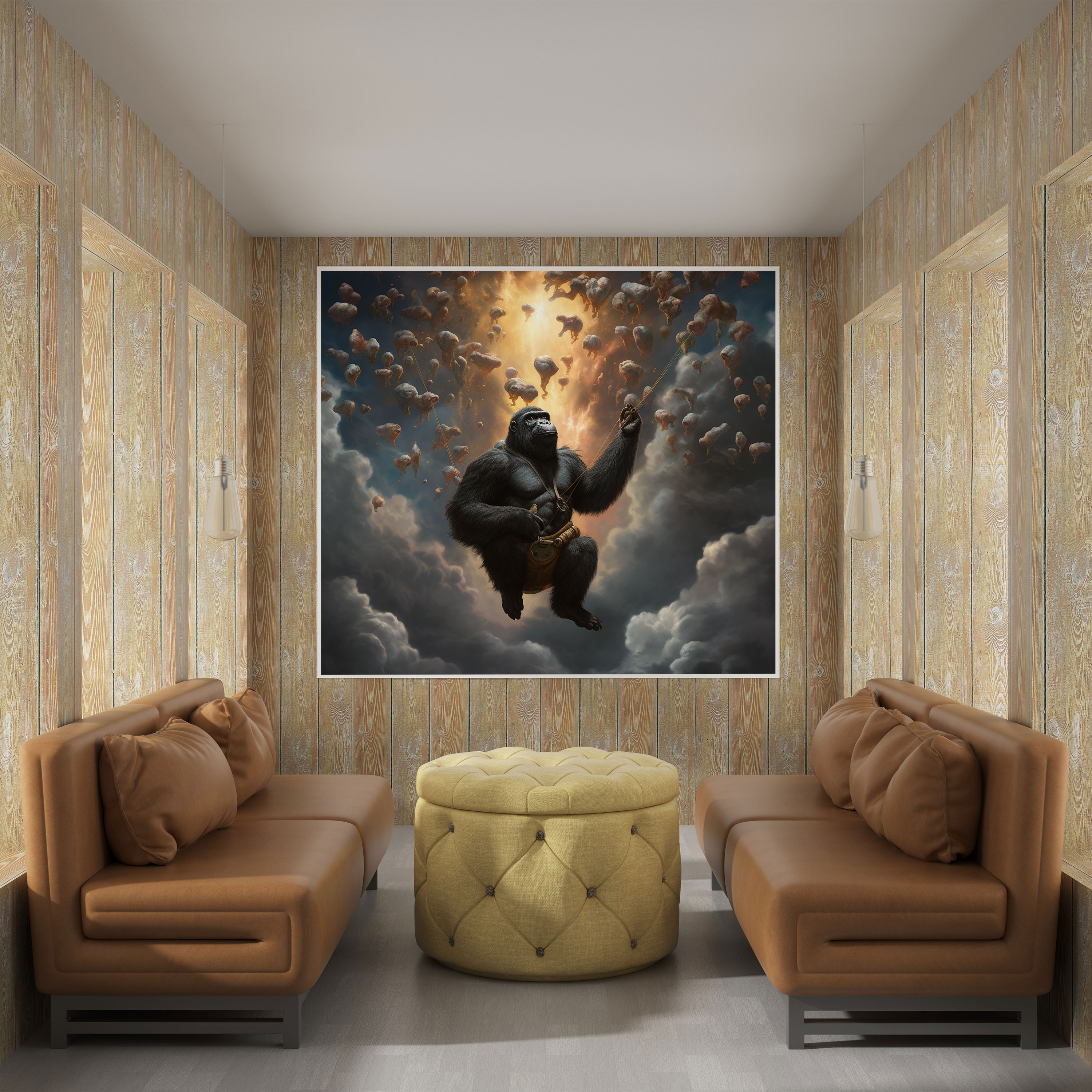 Gorilla Wall Decoration - Surreal Artwork - Gorilla, Gorilla, Mystery, Home Decoration