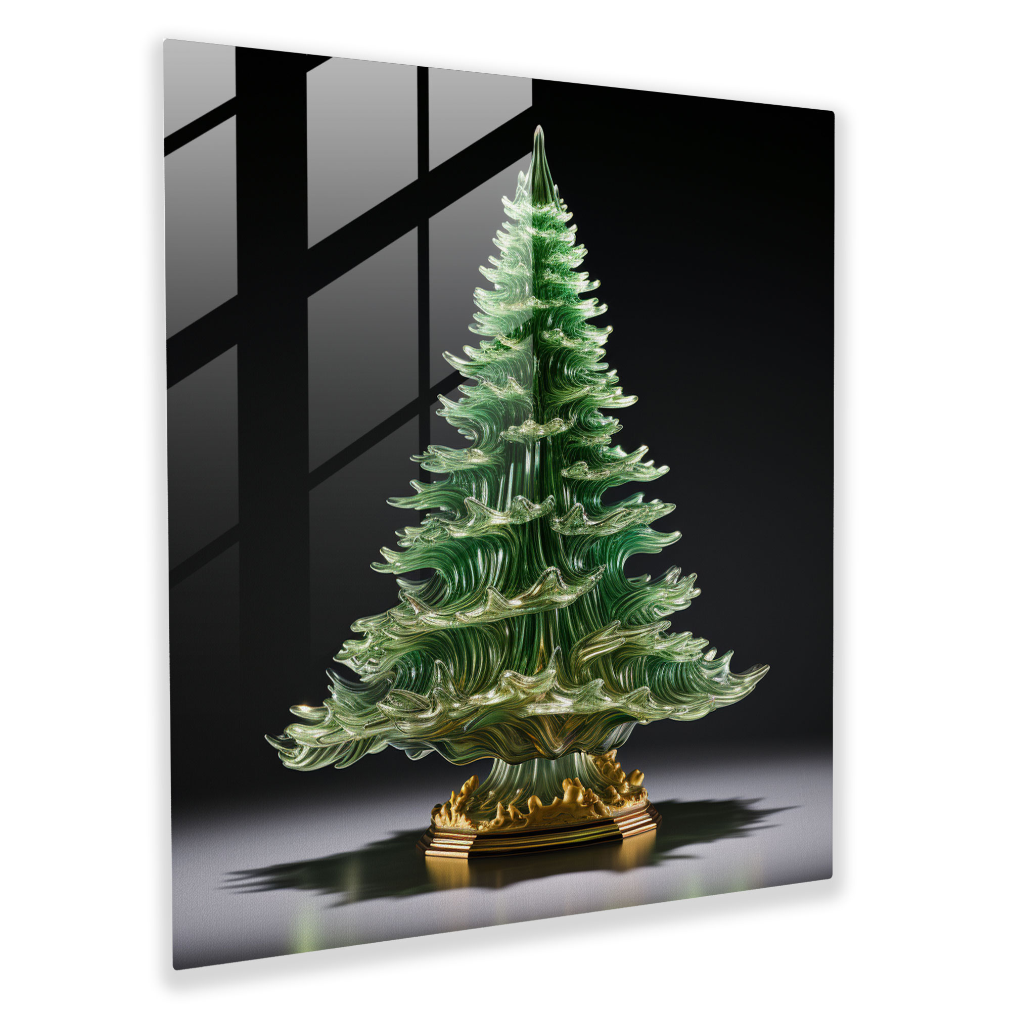 Green Pine Glass Sculpture - Surreal Tree Art - Green Pine, Glass Art, Home Decoration, High Quality Glass