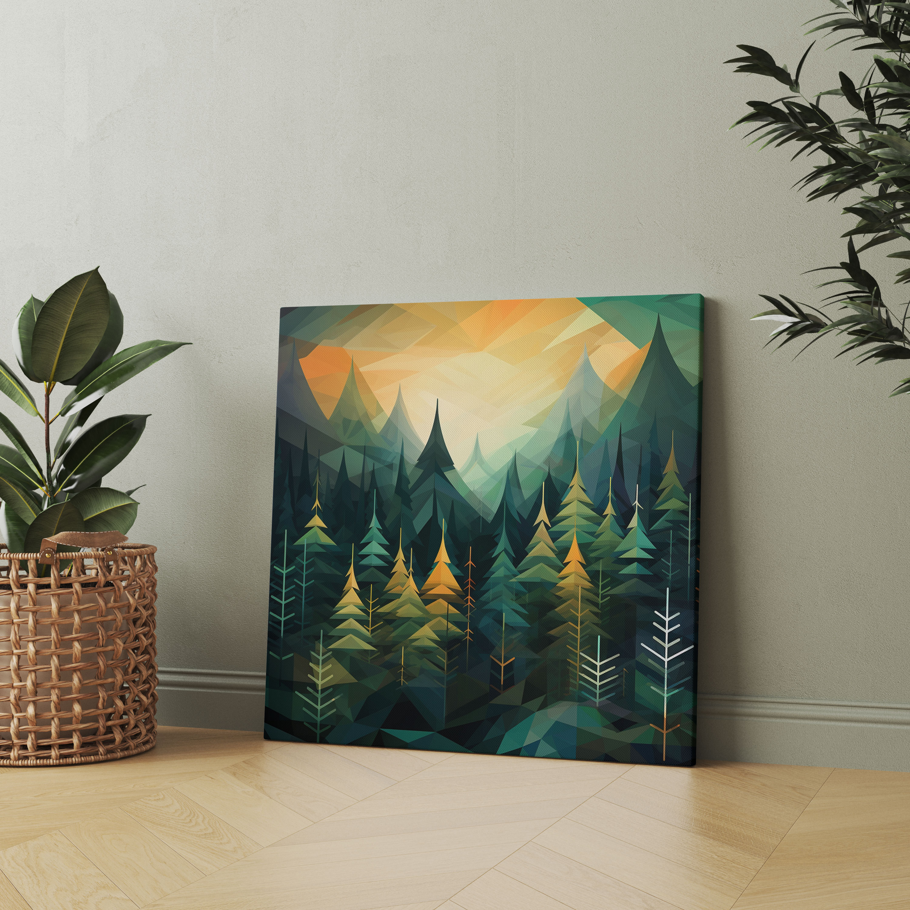 Green Pine Wall Decoration - Green Pine, Abstract Representation, Wall Decoration, Green Pine