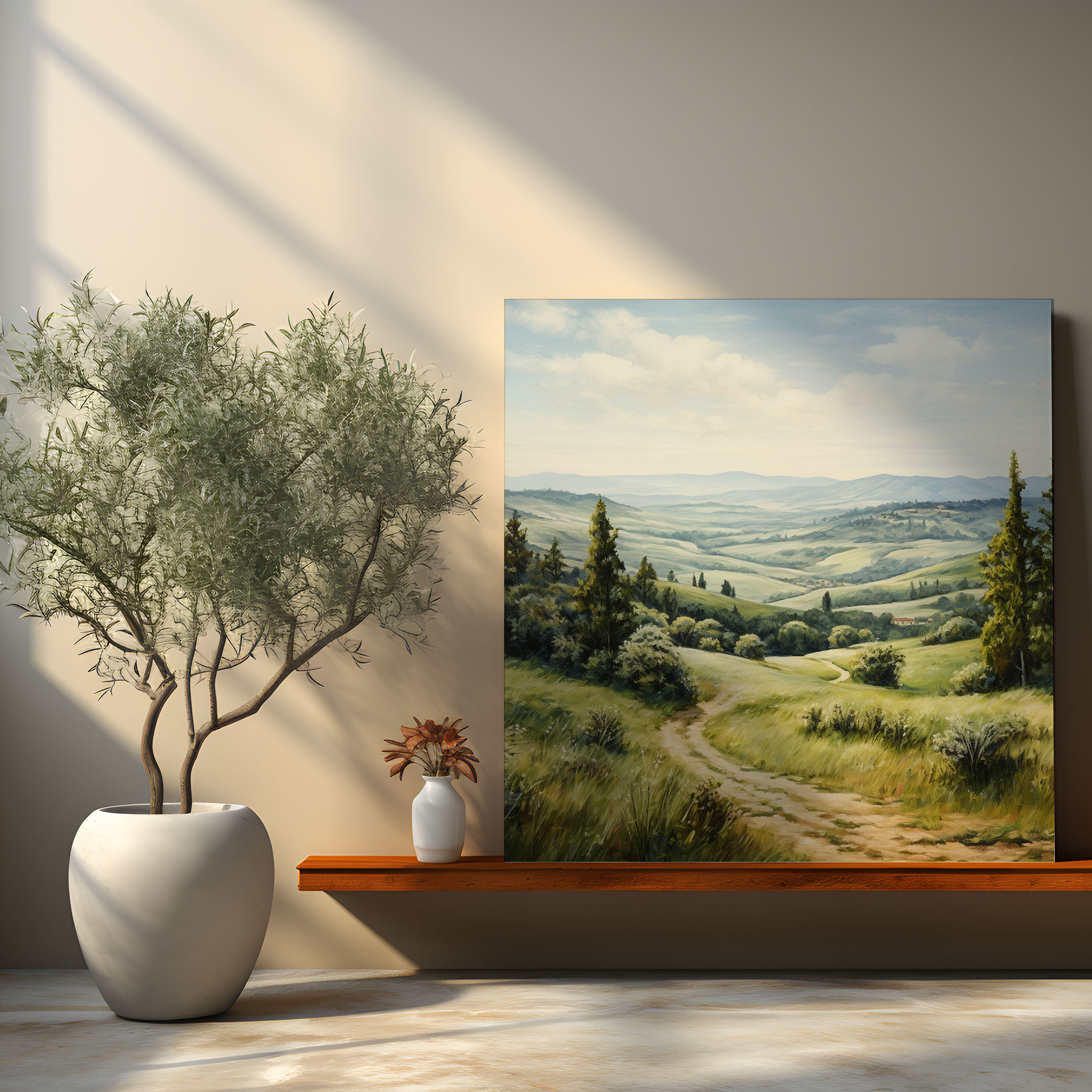 Green Pine Canvas Print - Green Pine, Impressionist Oil Painting, Canvas Wall Art, Canvas Print
