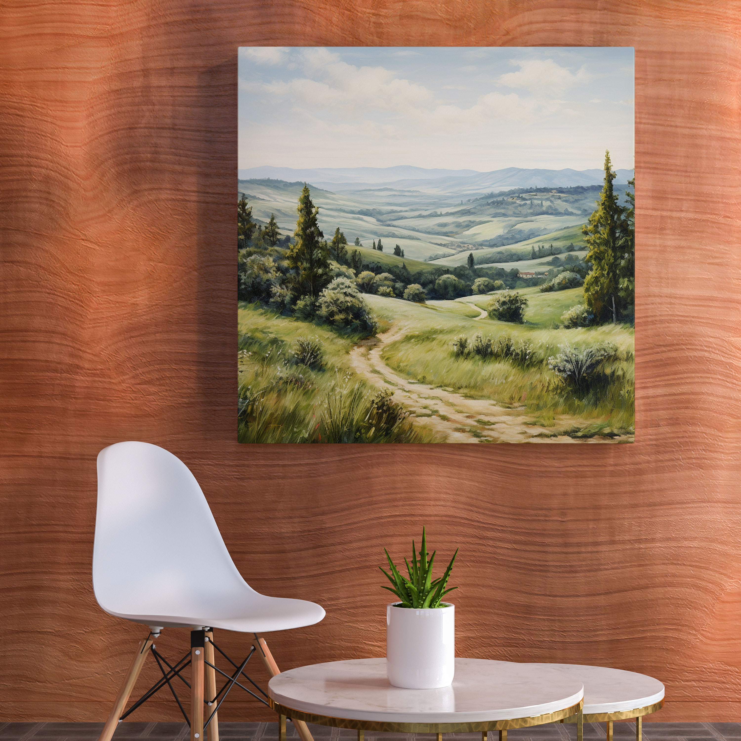 Green Pine Canvas Print - Green Pine, Impressionist Oil Painting, Canvas Wall Art, Canvas Print