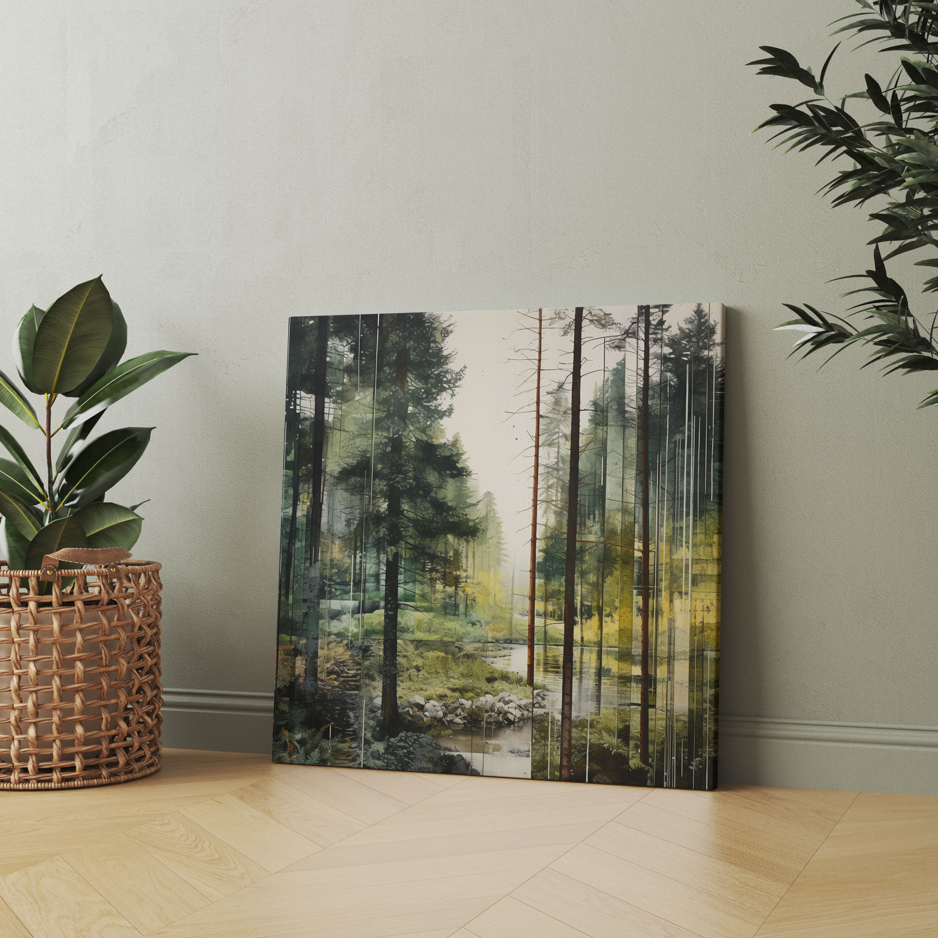 Green Pine Canvas Print - Green Pine, Home Decoration, Wall Art, Canvas Wall Art