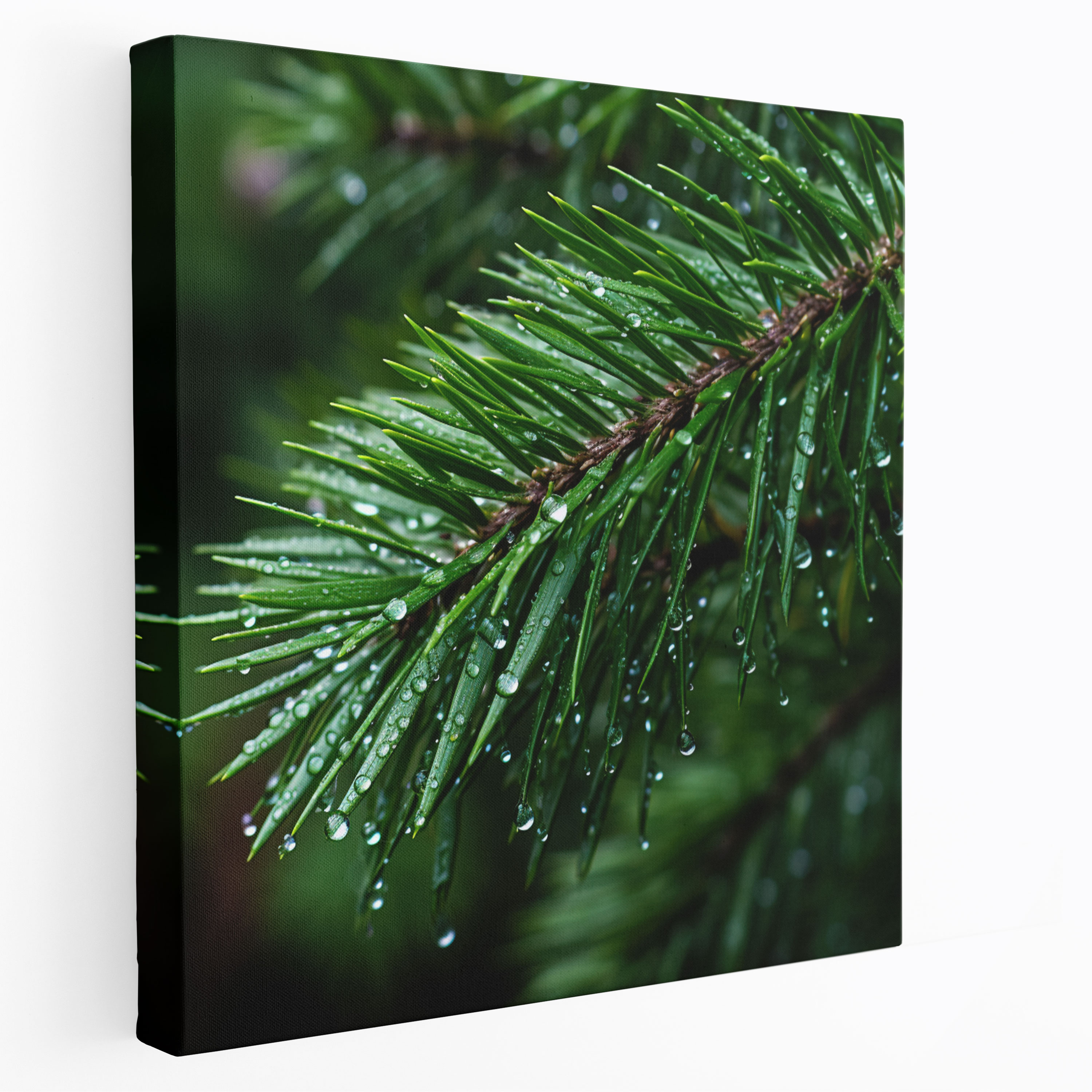 Green Pine Wall Art - Green Pine, Canvas Wall Art, Home Decoration, Realistic Nature Photography