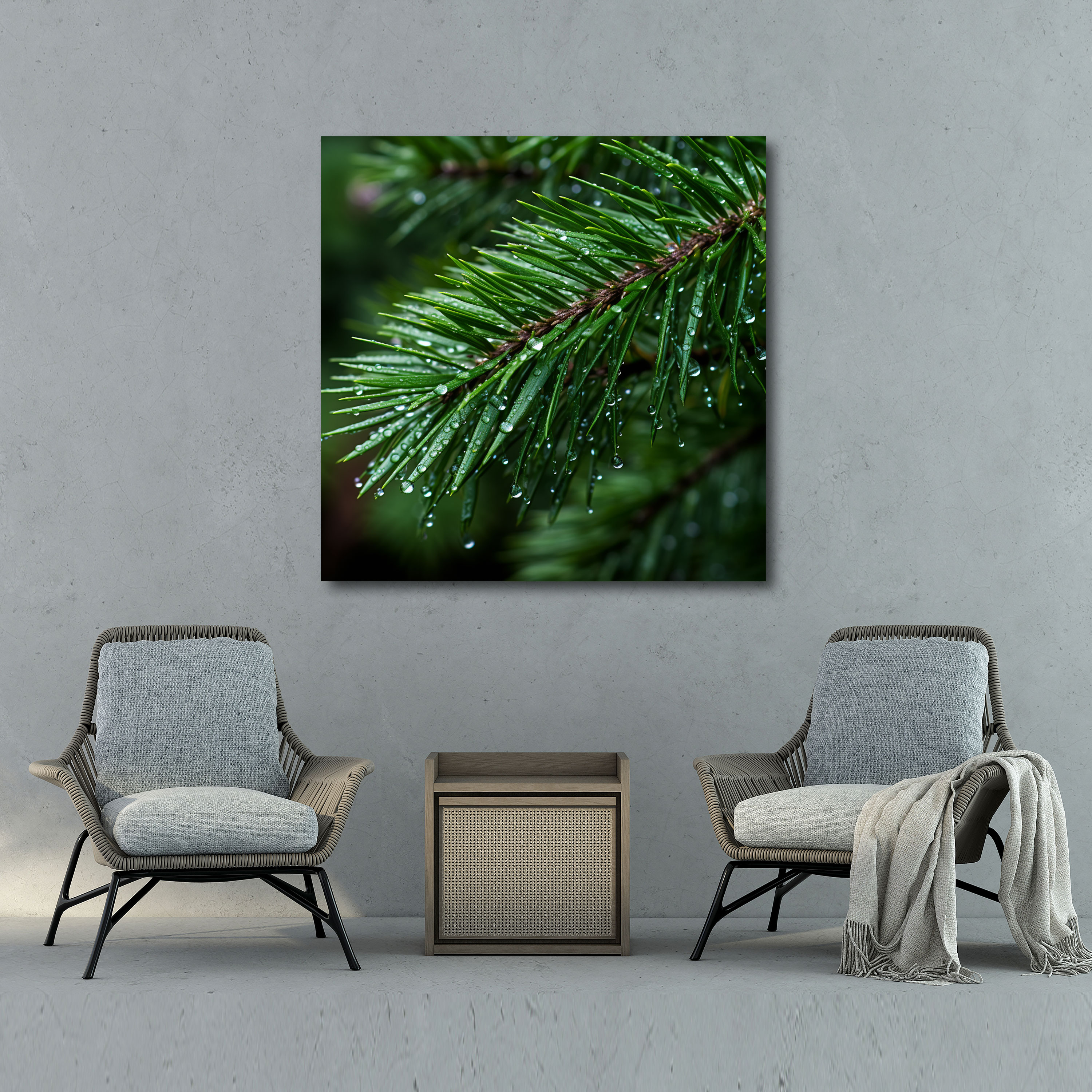 Green Pine Wall Art - Green Pine, Canvas Wall Art, Home Decoration, Realistic Nature Photography