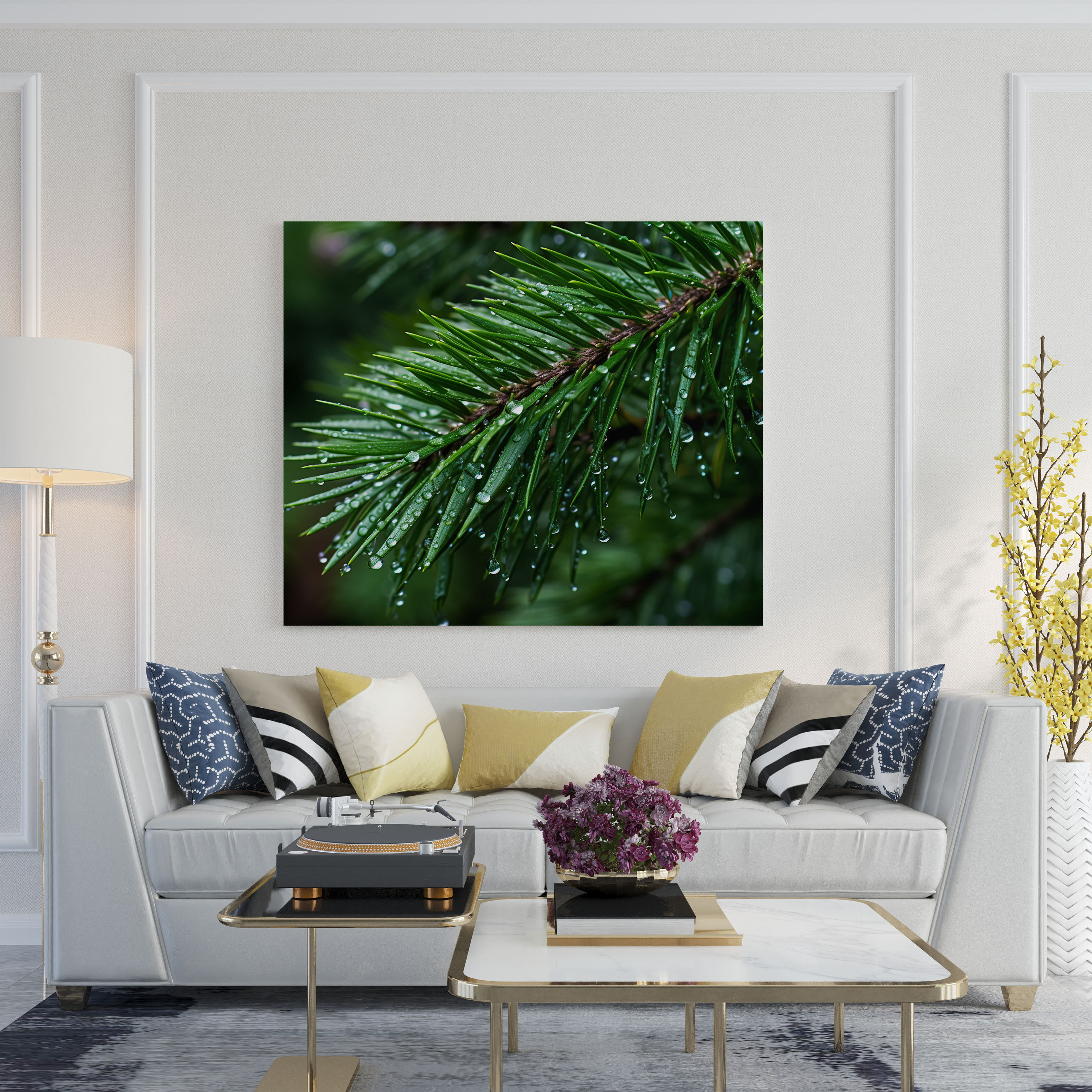 Green Pine Wall Art - Green Pine, Canvas Wall Art, Home Decoration, Realistic Nature Photography