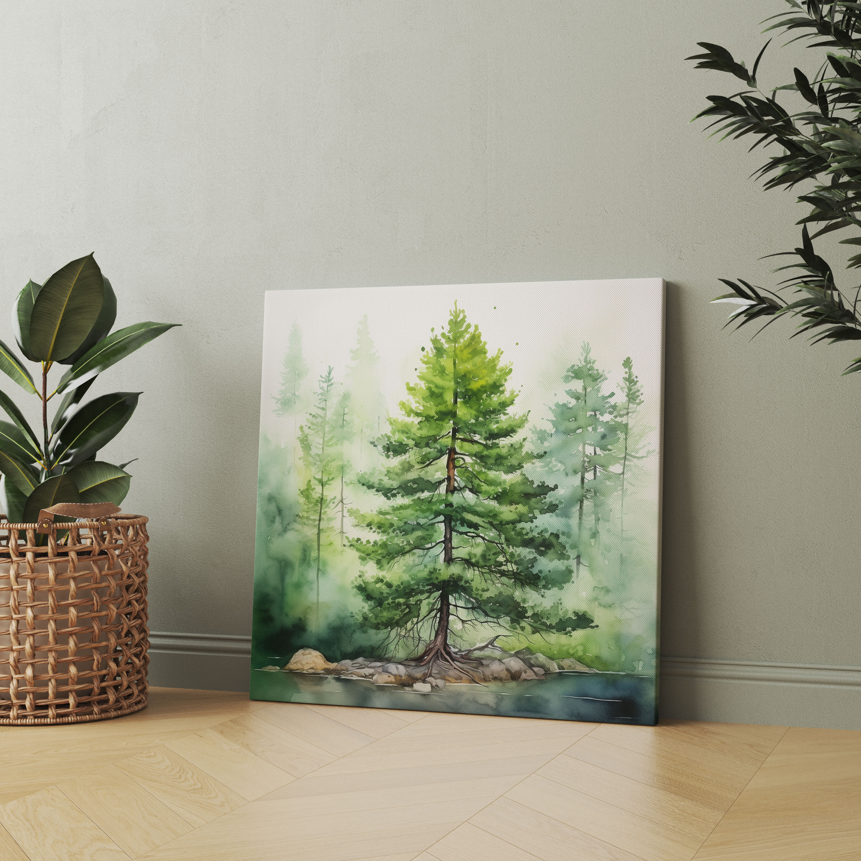 Green Pine Canvas Print - Green Pine, Canvas Wall Art, Green Pine, Wall Decoration
