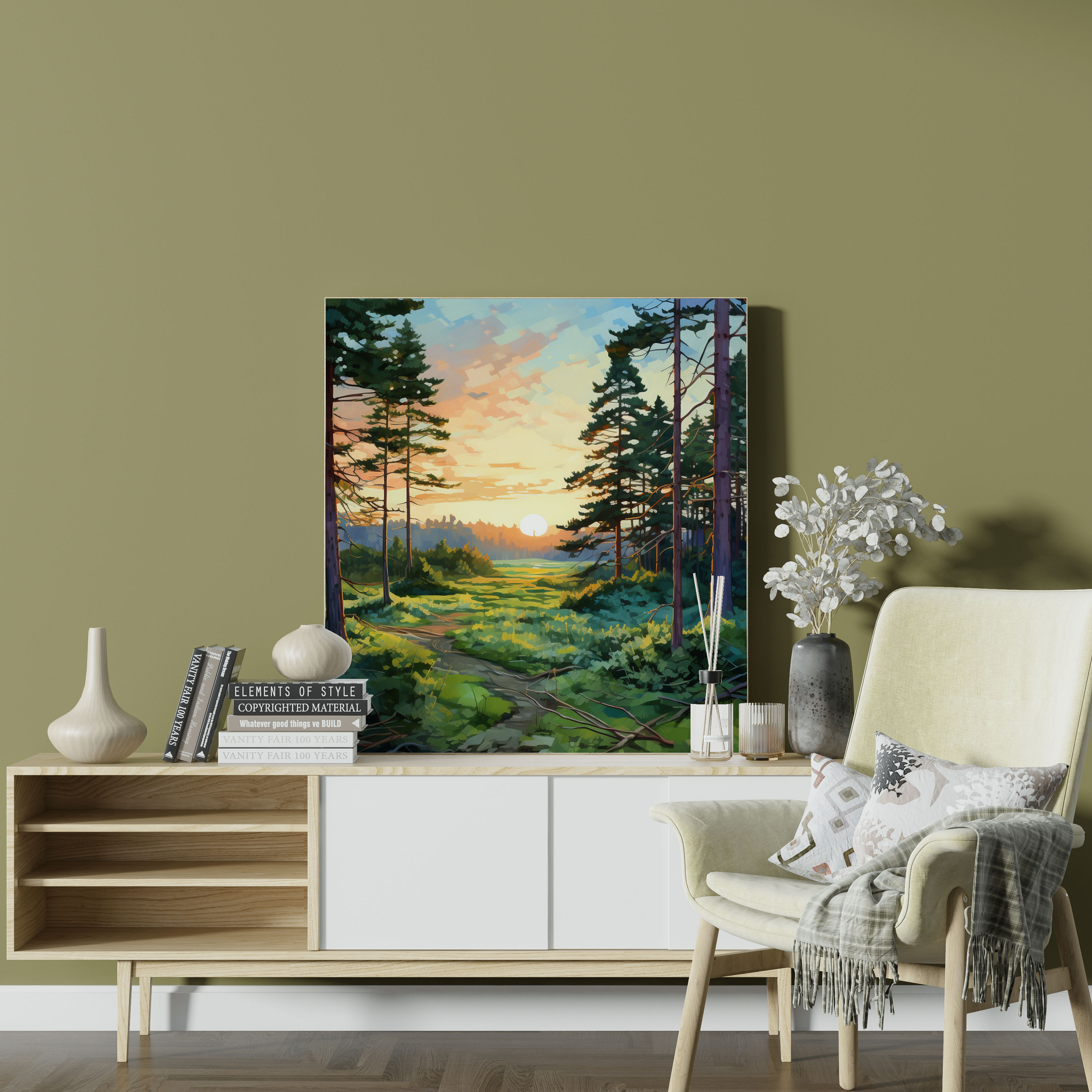 Green Pine Canvas Print - Green Pine, Wall Art, Canvas Print, Wall Decoration