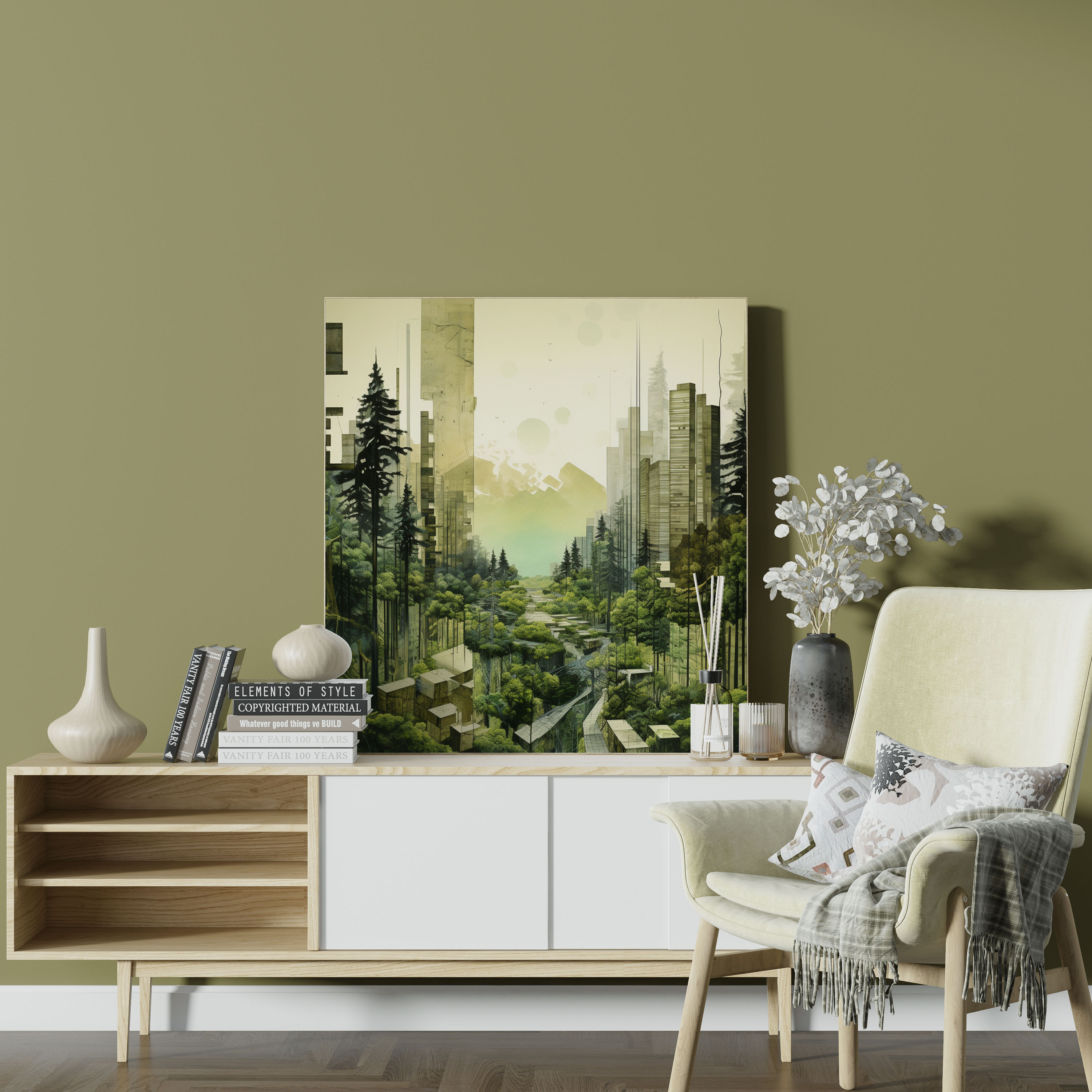 Green Pine Canvas Print - Green Pine, Canvas, Wall Decoration, Green Pine