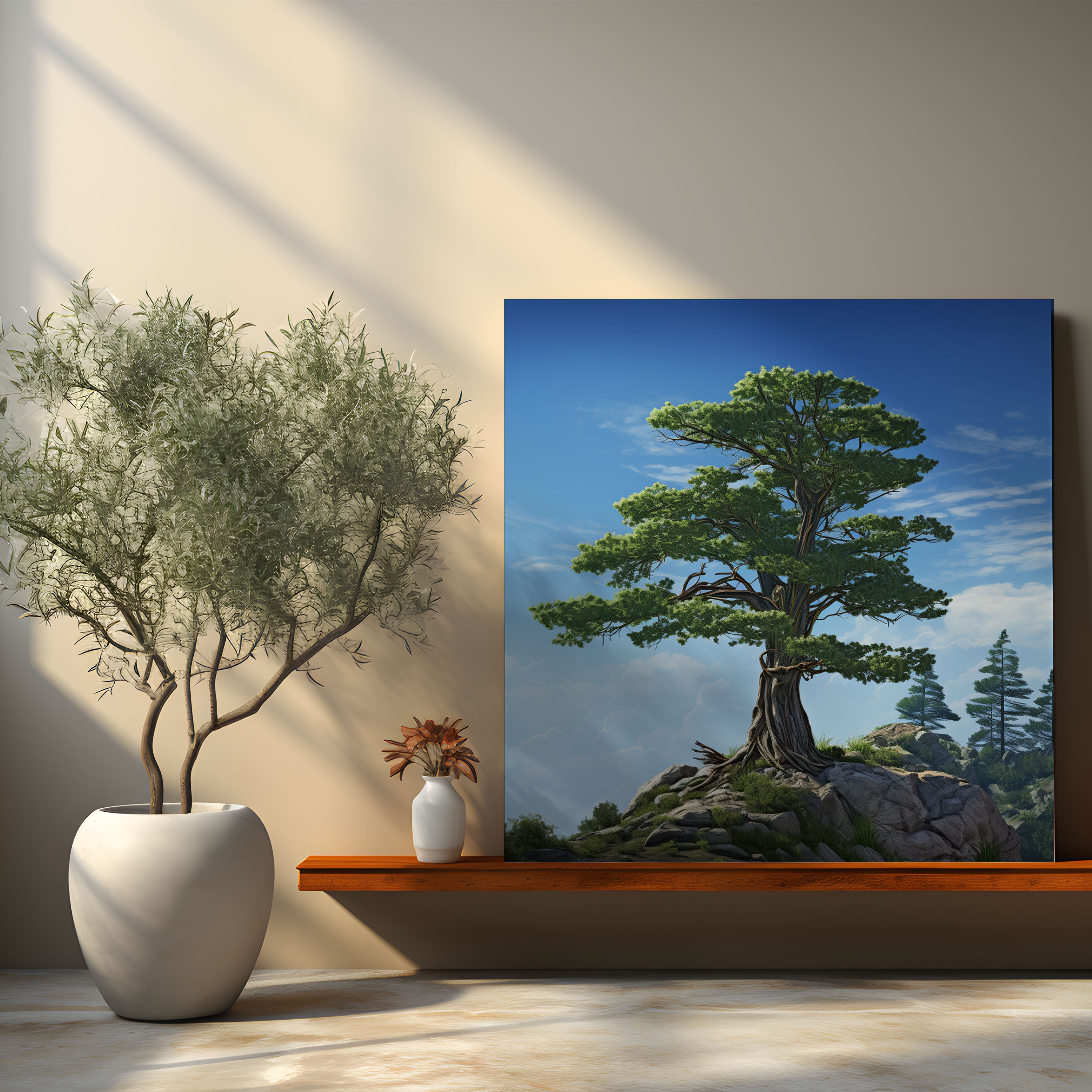 Green Pine Wall Art - Green Pine, Green Pine, Canvas Print, Home Decoration