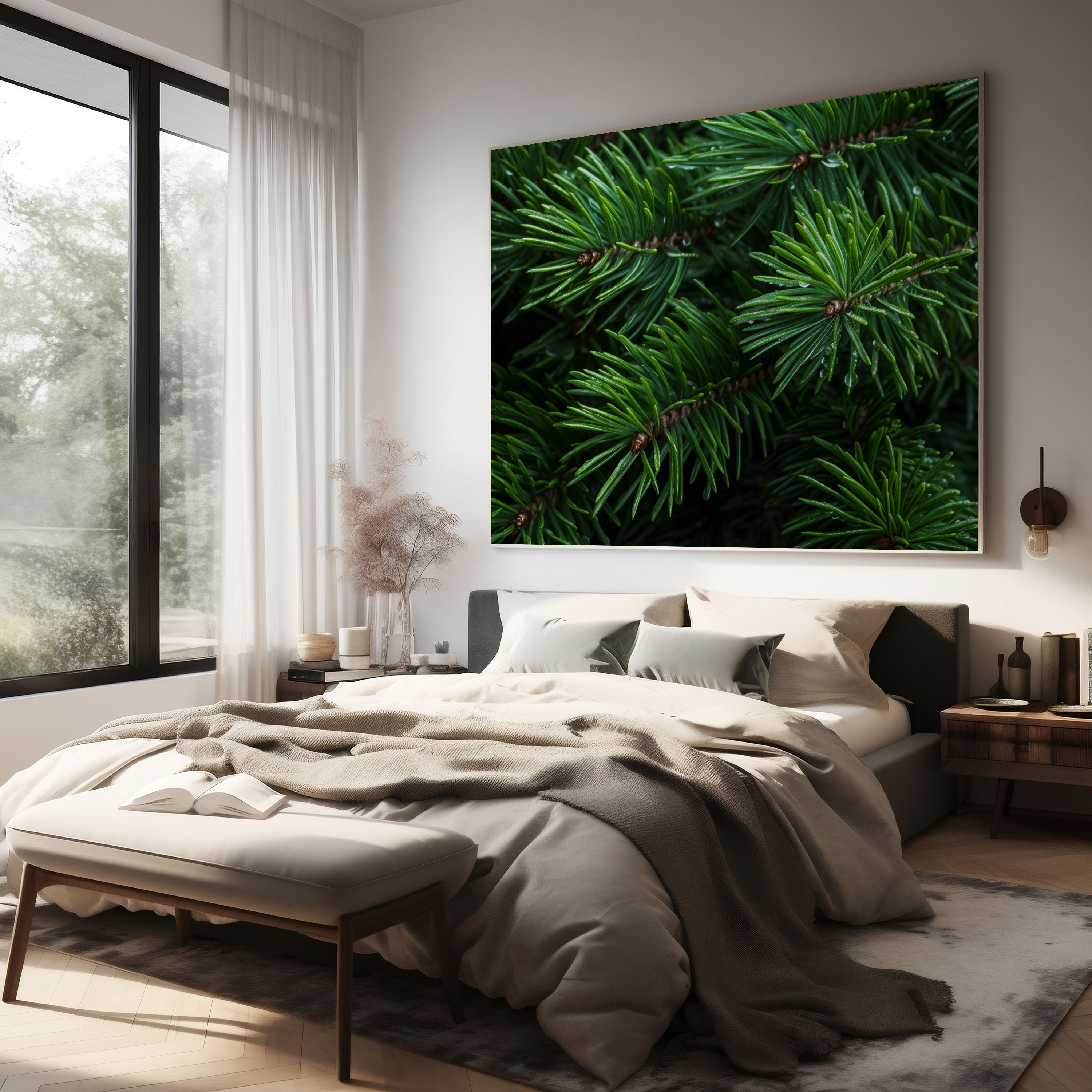 Green Pine Canvas Print - Green Pine, Canvas, Wall Decoration, Canvas Print