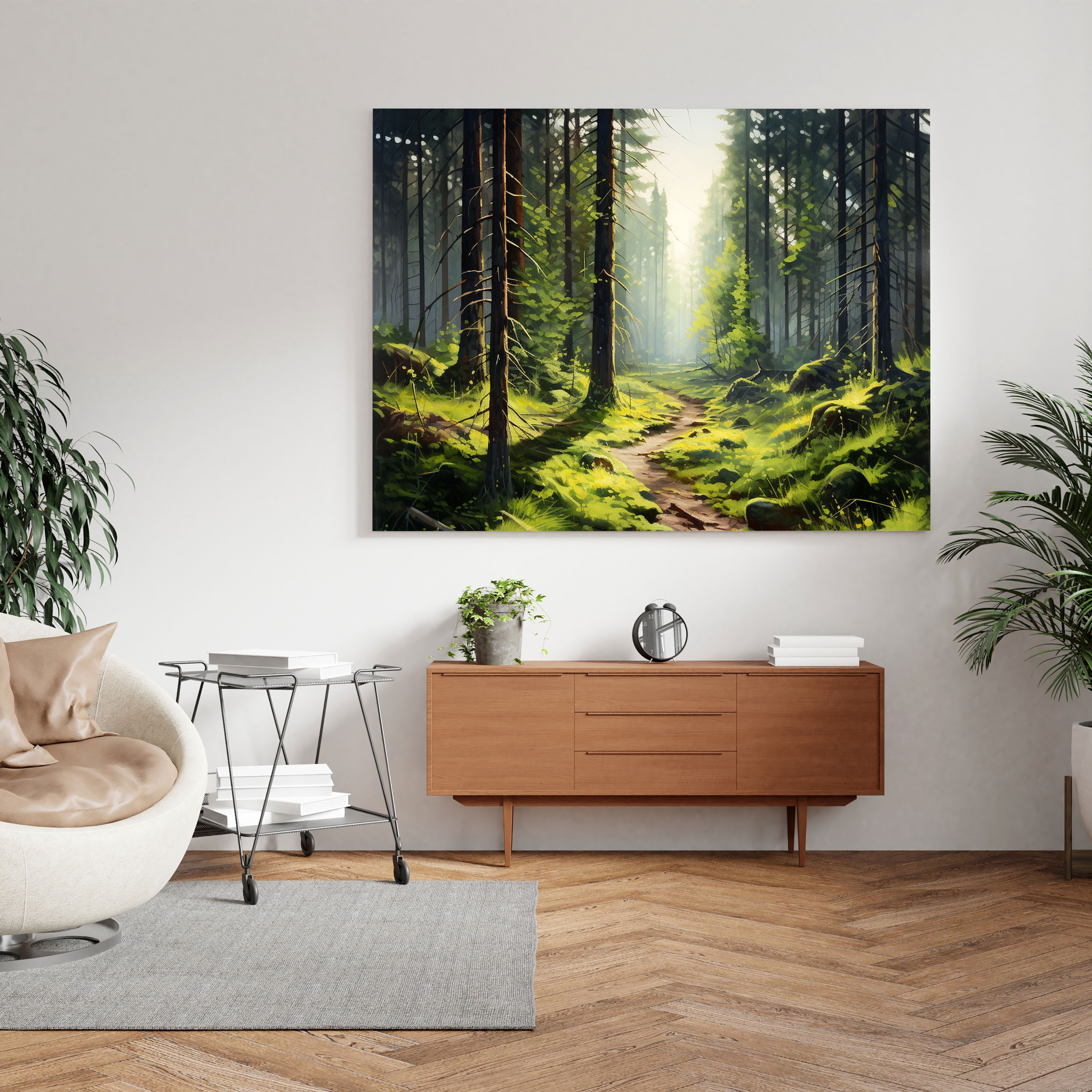 Green Pine Canvas Print - Green Pine, Wall Decoration, Canvas Wall Art, Canvas