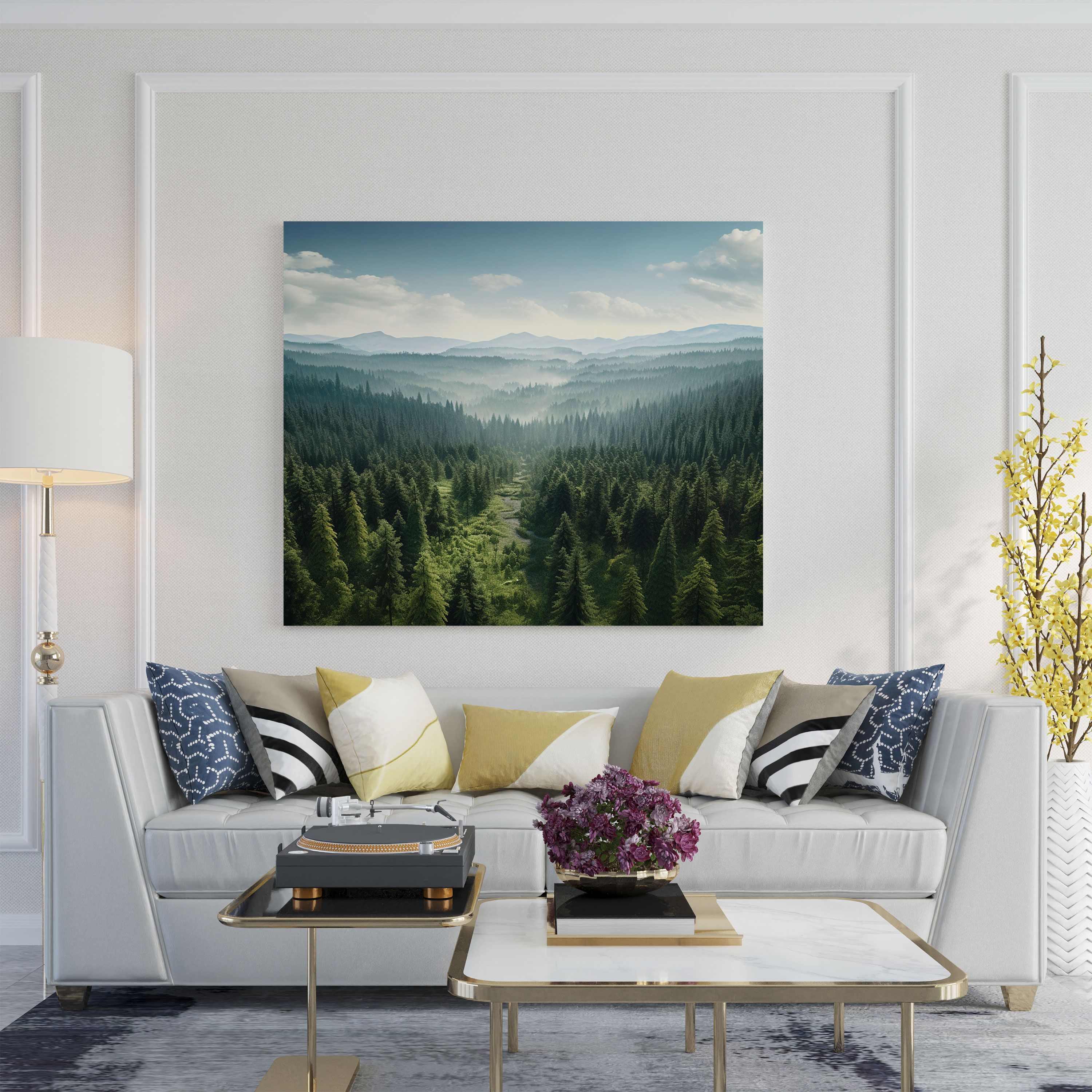 Green Pine Canvas Print - Green Pine, Wall Decoration, Home Decoration, Canvas