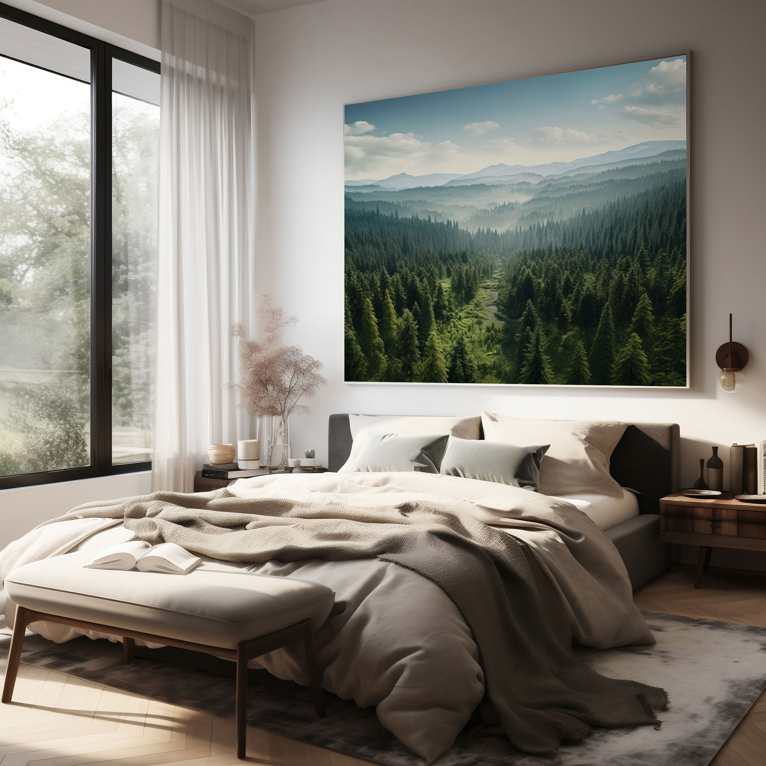 Green Pine Canvas Print - Green Pine, Wall Decoration, Home Decoration, Canvas