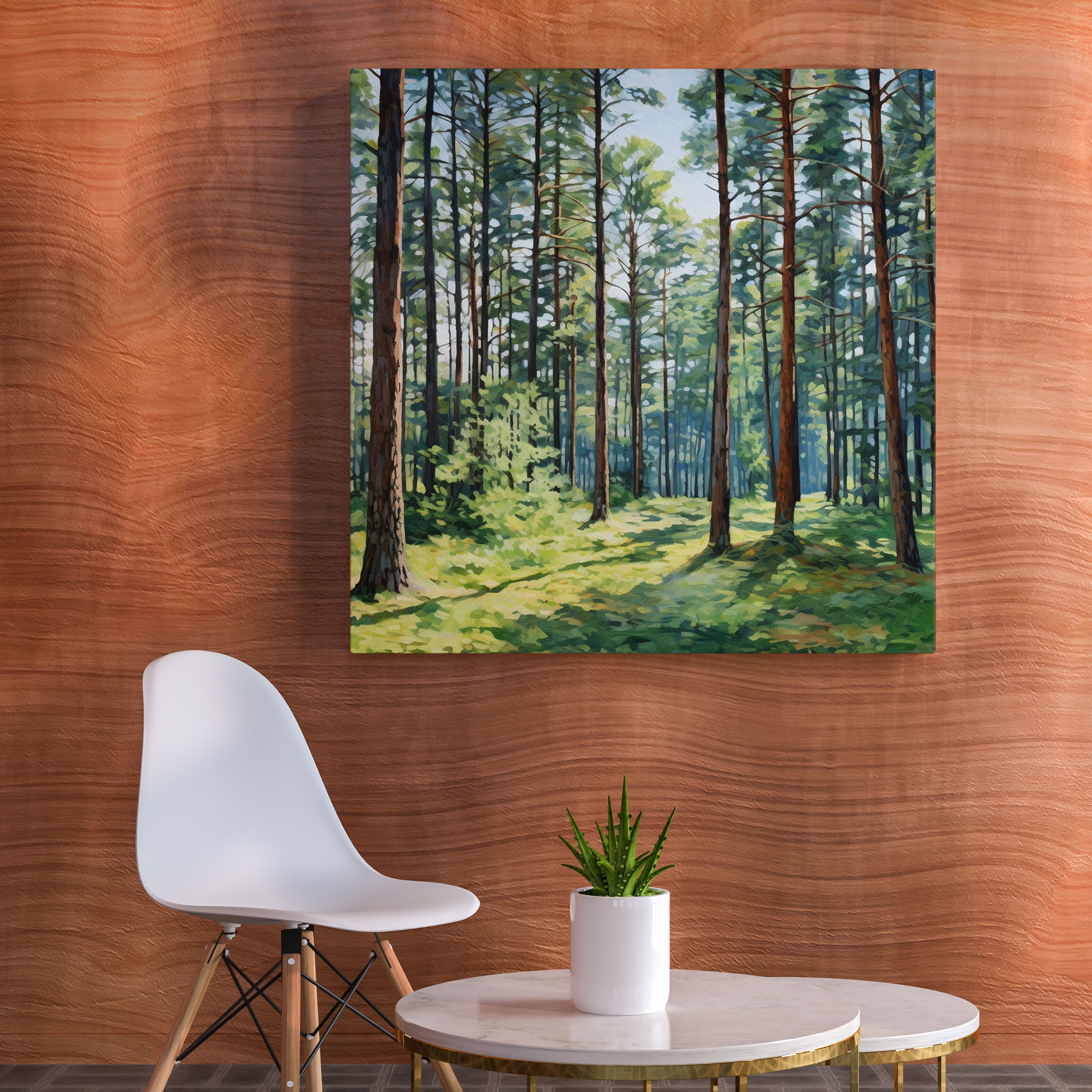Green Pine Wall Art - Green Pine, Sunny Day, Canvas Wall Art, Canvas