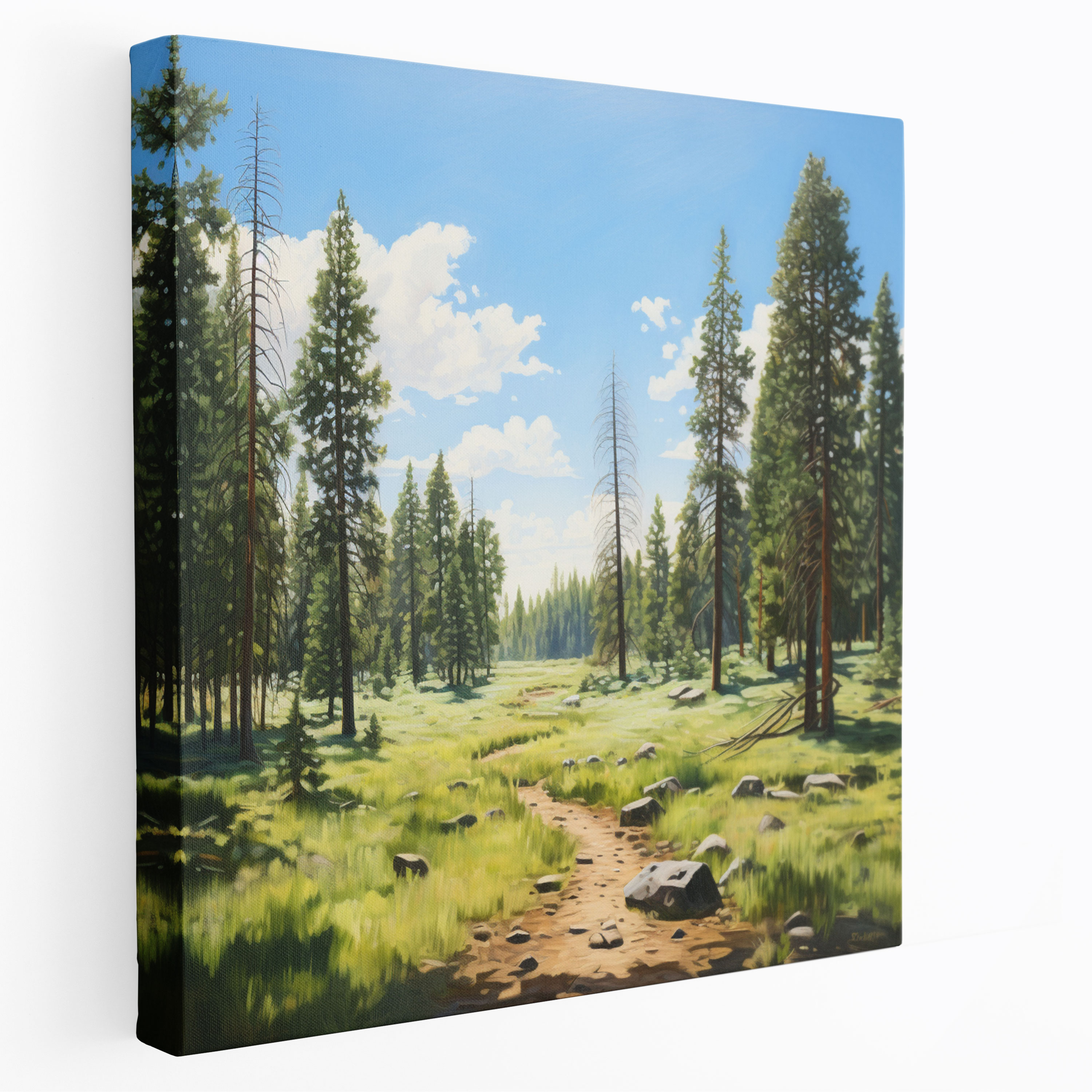 Green Pine Canvas Print - Green Pine, Canvas Wall Art, Green Pine, Majestic Green Pine Forest