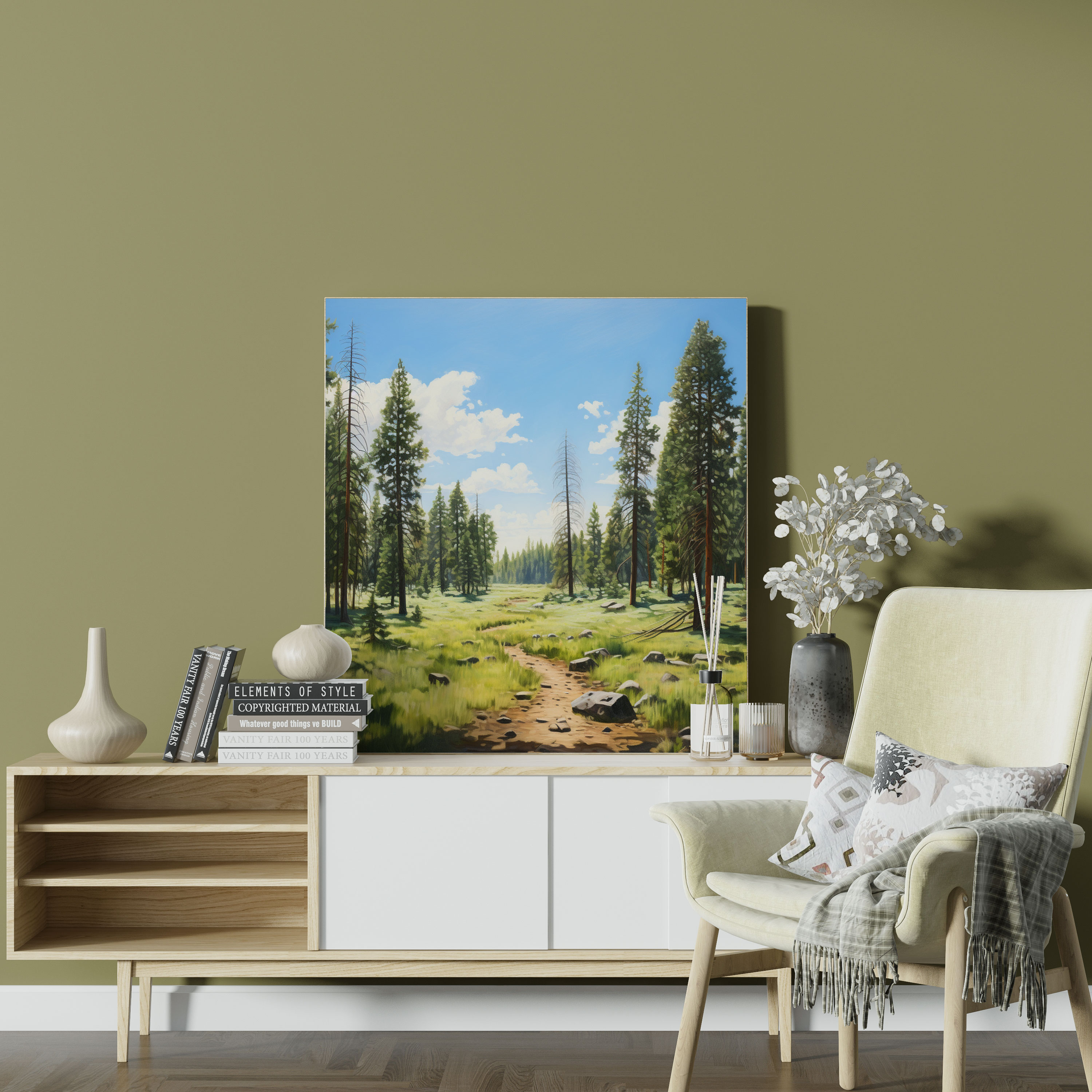 Green Pine Canvas Print - Green Pine, Canvas Wall Art, Green Pine, Majestic Green Pine Forest