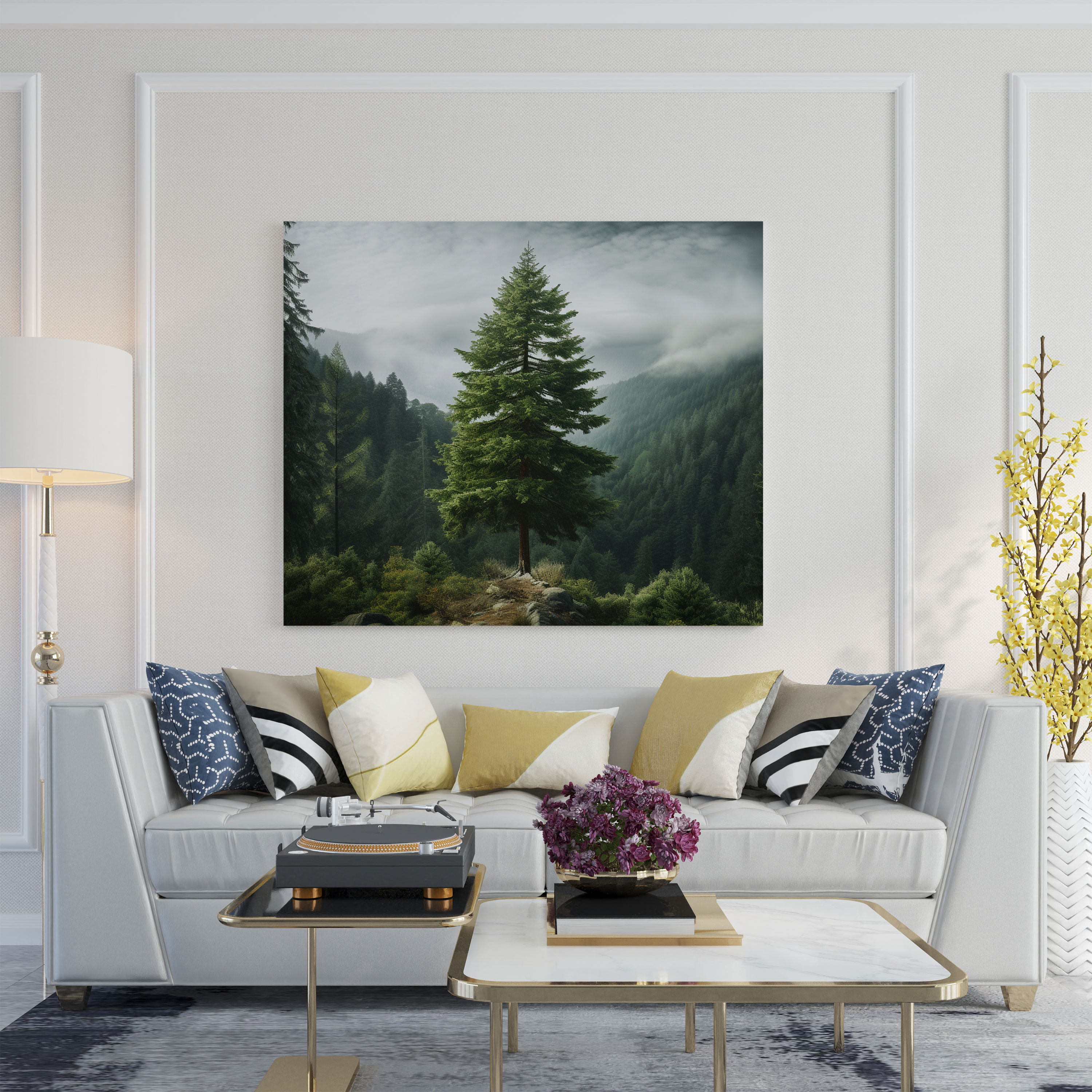 Green Pine Wall Art - Green Pine, Home Decoration, Canvas Wall Art, Canvas