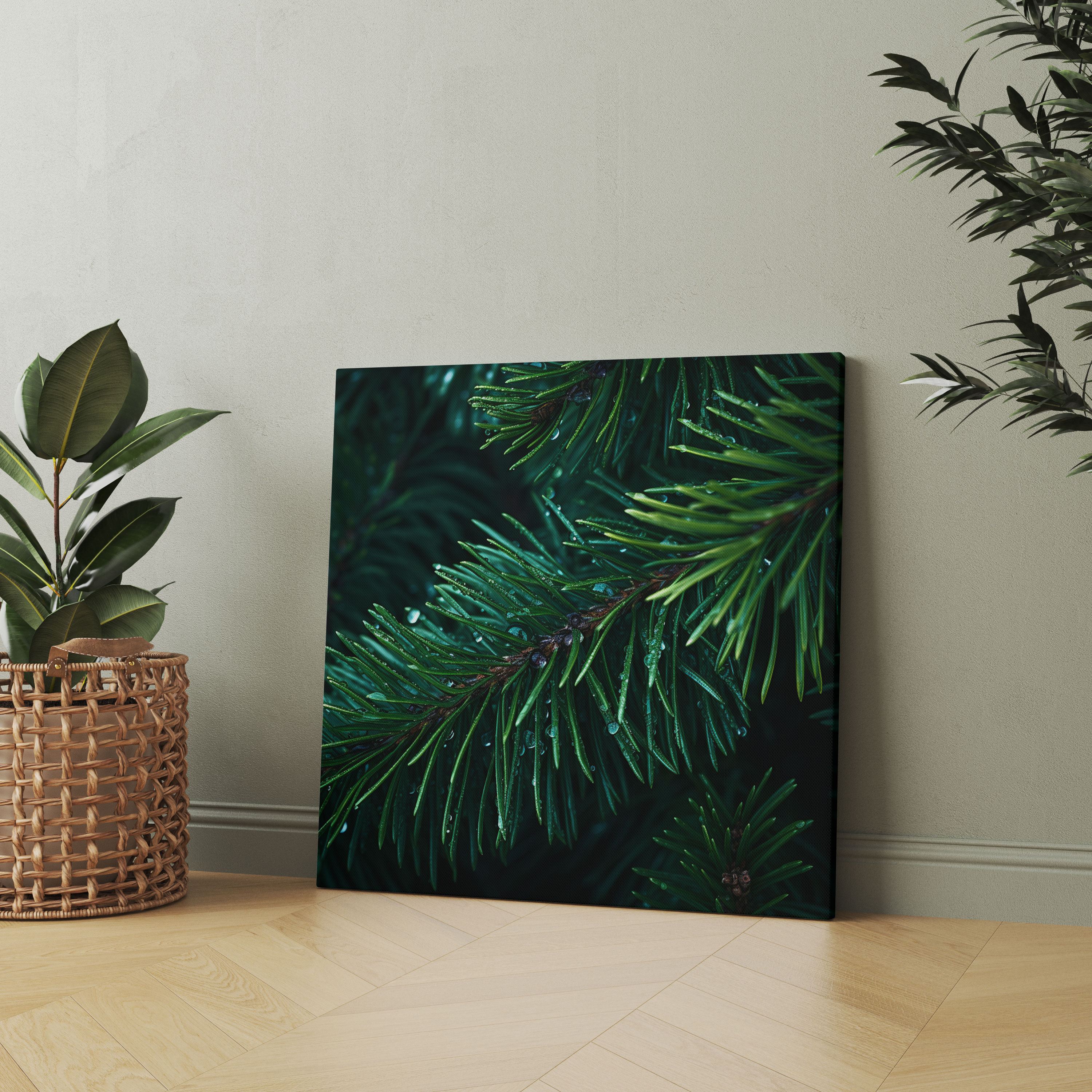 Green Pine Wall Decoration - Green Pine, Canvas Wall Art, Canvas, Wall Decoration