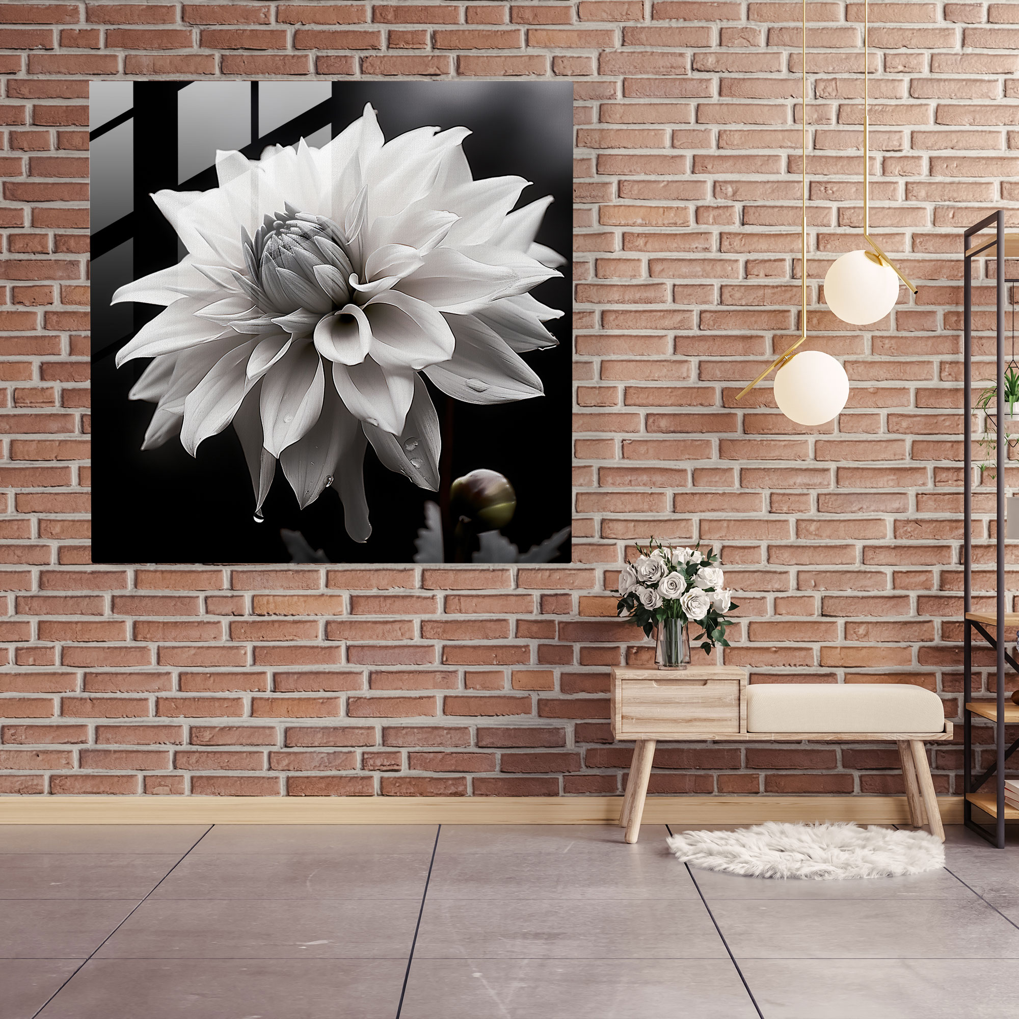 Gray Blooming Beauty Glass Print - Gray, Glass Wall Art, Home Decoration, Nature Photograph