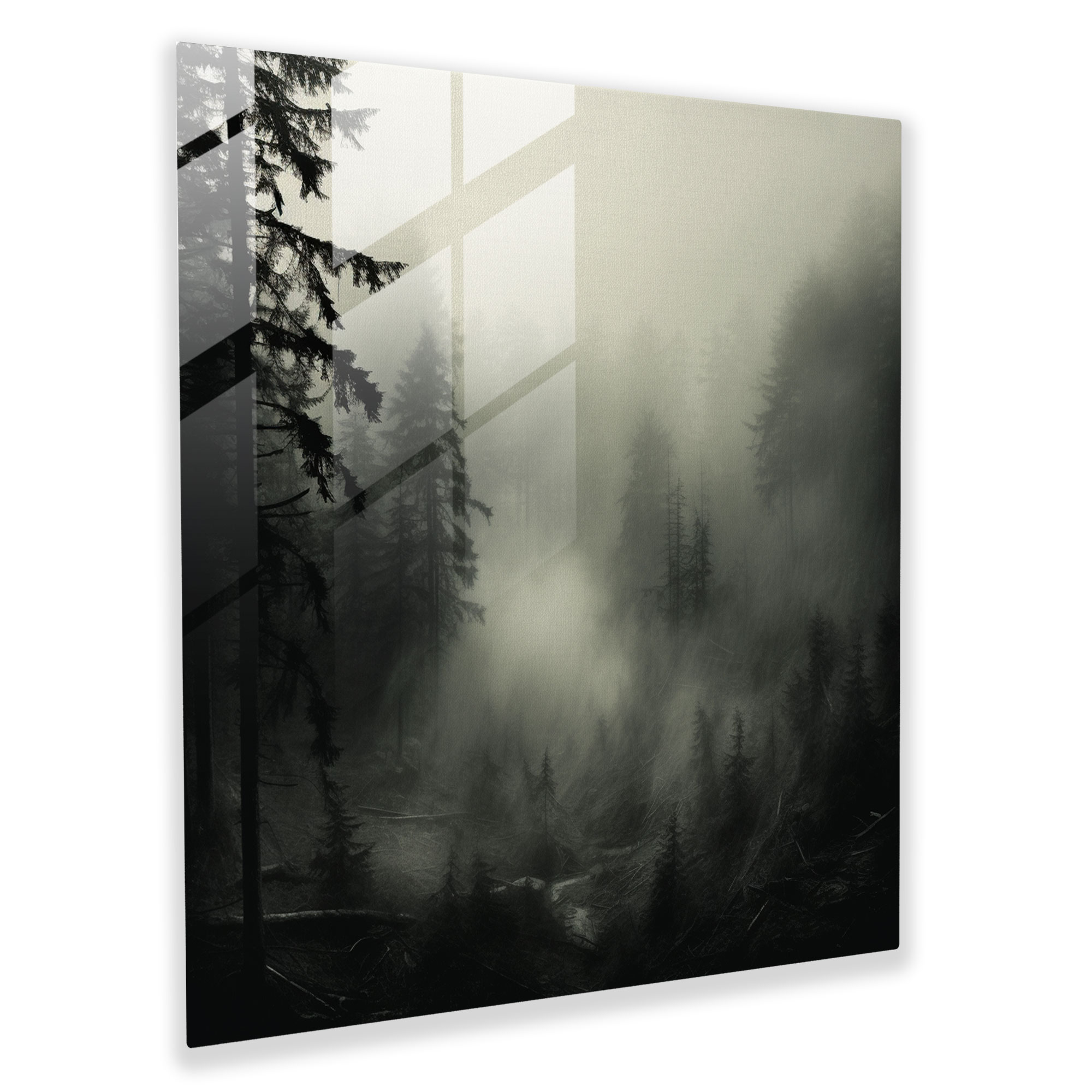 Gray Enigma Glass Print - Gray, Glass Art, Glass Wall Art, Ambiance