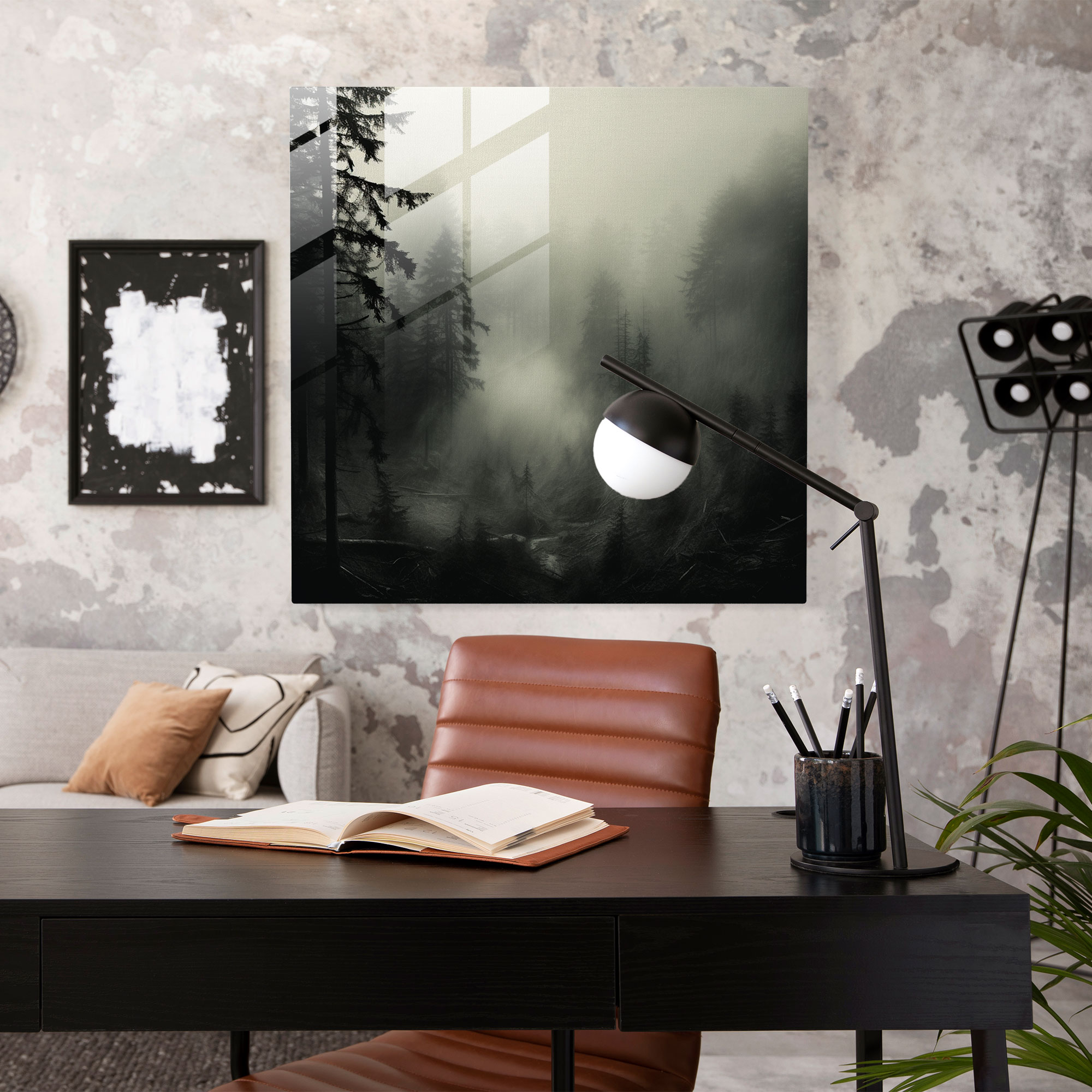 Gray Enigma Glass Print - Gray, Glass Art, Glass Wall Art, Ambiance