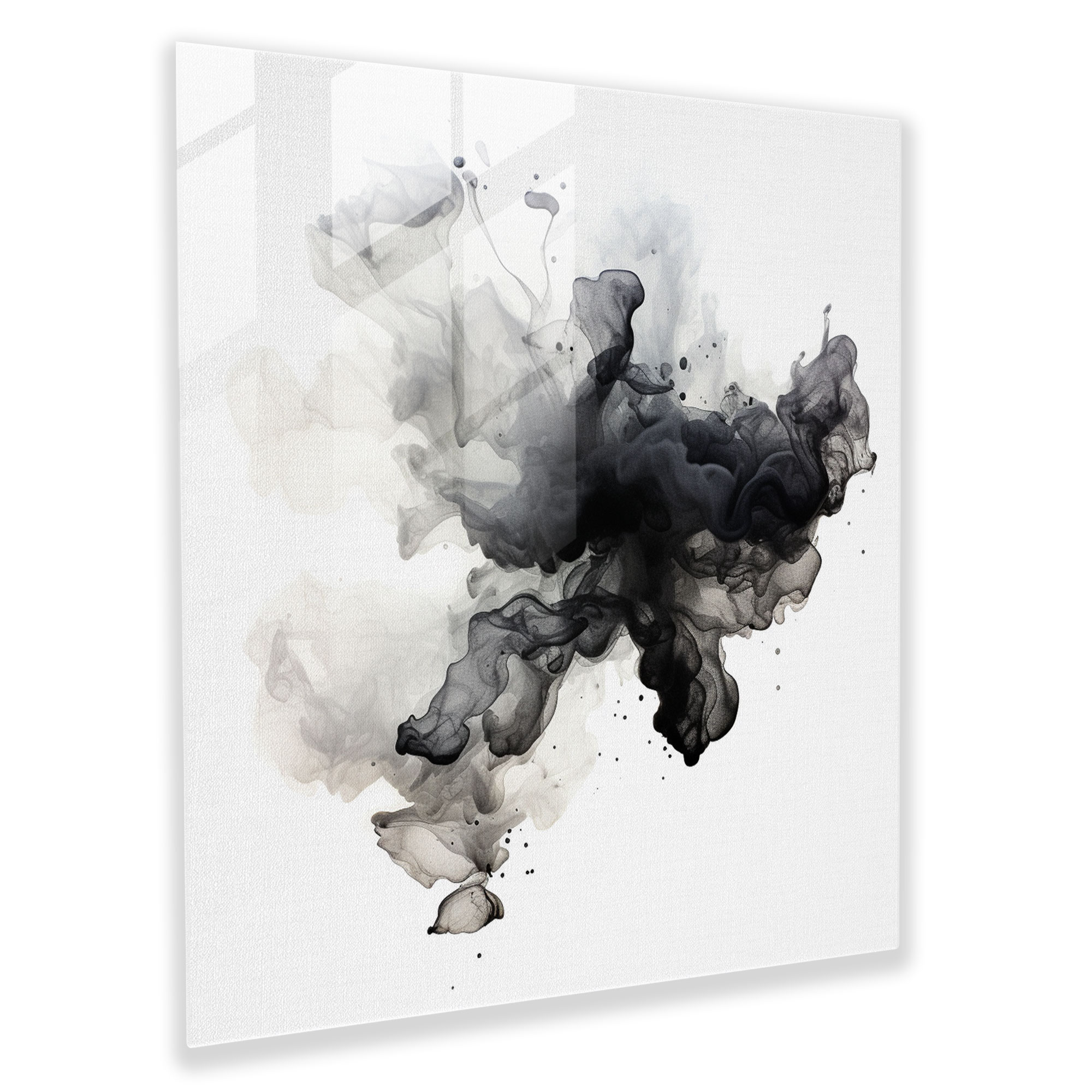 Gray Storm Glass Print - Gray, Glass Wall Art, Stormy Sky, Abstract Art
