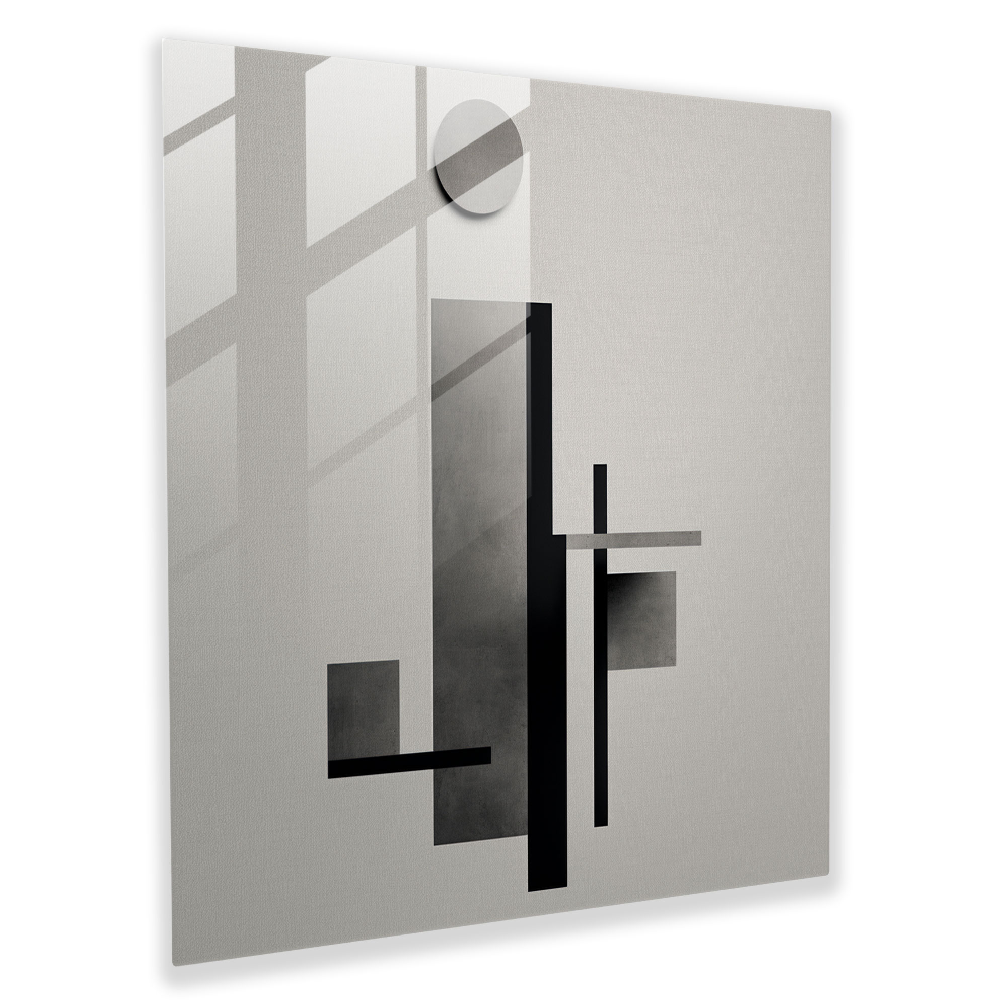 Glasbild in Grau - Minimalistisches Design geometrische Formen